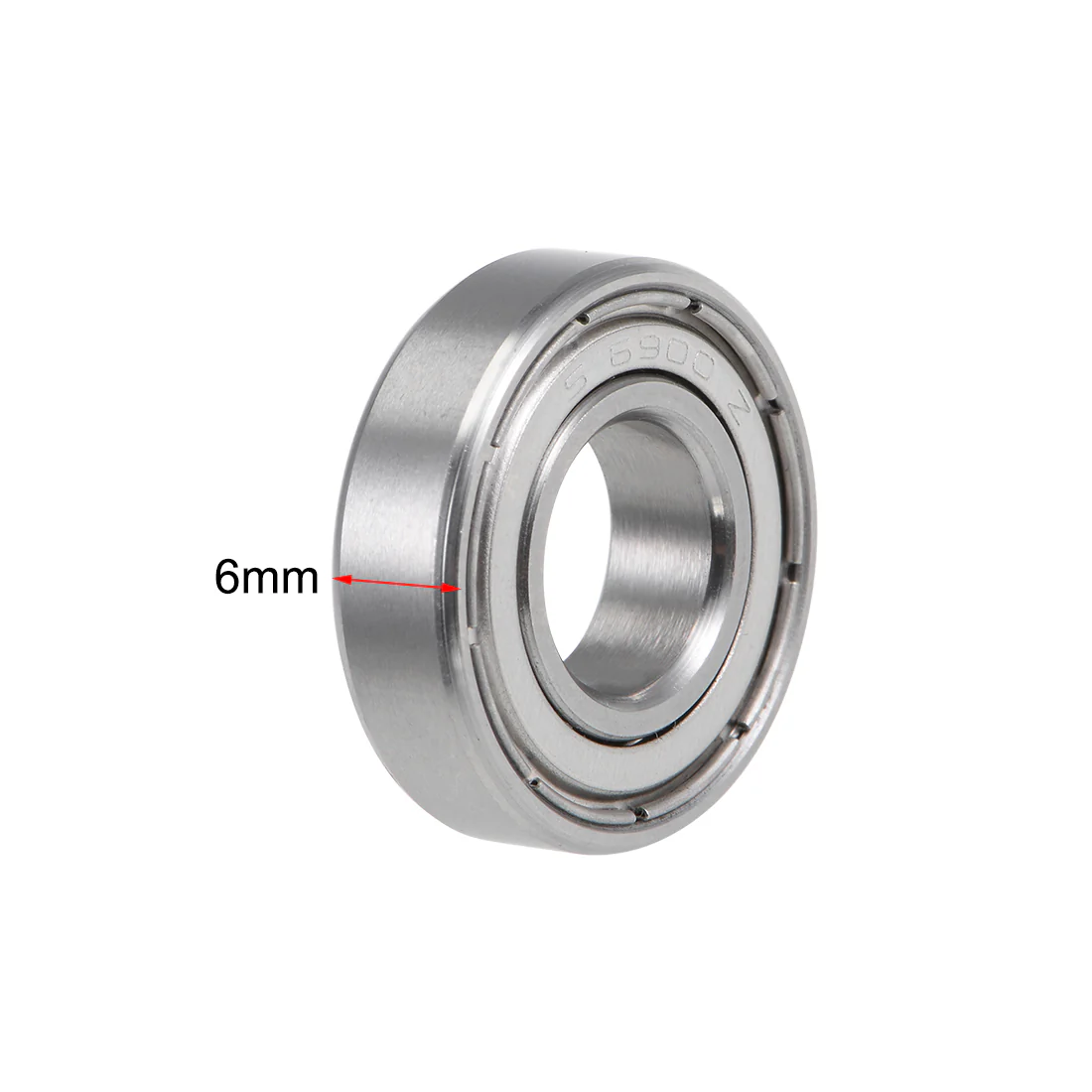 Uxcell Deep Groove Ball Bearings 10mm Bore 22mm OD 6mm Width Double Shielded Stainless Steel 2pcs - Image 3