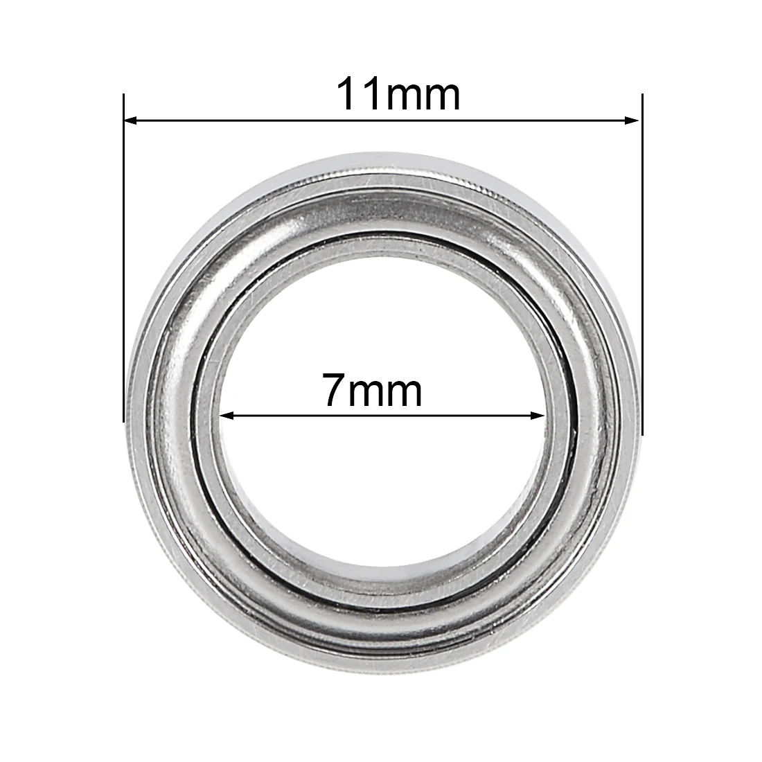 Uxcell SMR117ZZ Deep Groove Ball Bearings 7mm x 11mm x 3mm Double Shielded Stainless Steel - Image 4