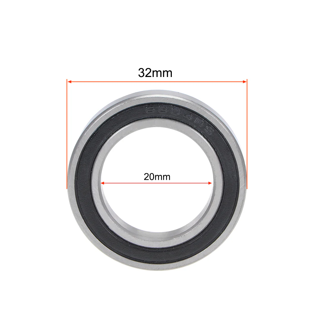 Uxcell 6804-2RS Deep Groove Ball Bearings 20mm x 32mm x 7mm Double Sealed Chrome Steel P6(ABEC3) 10pcs - Image 4