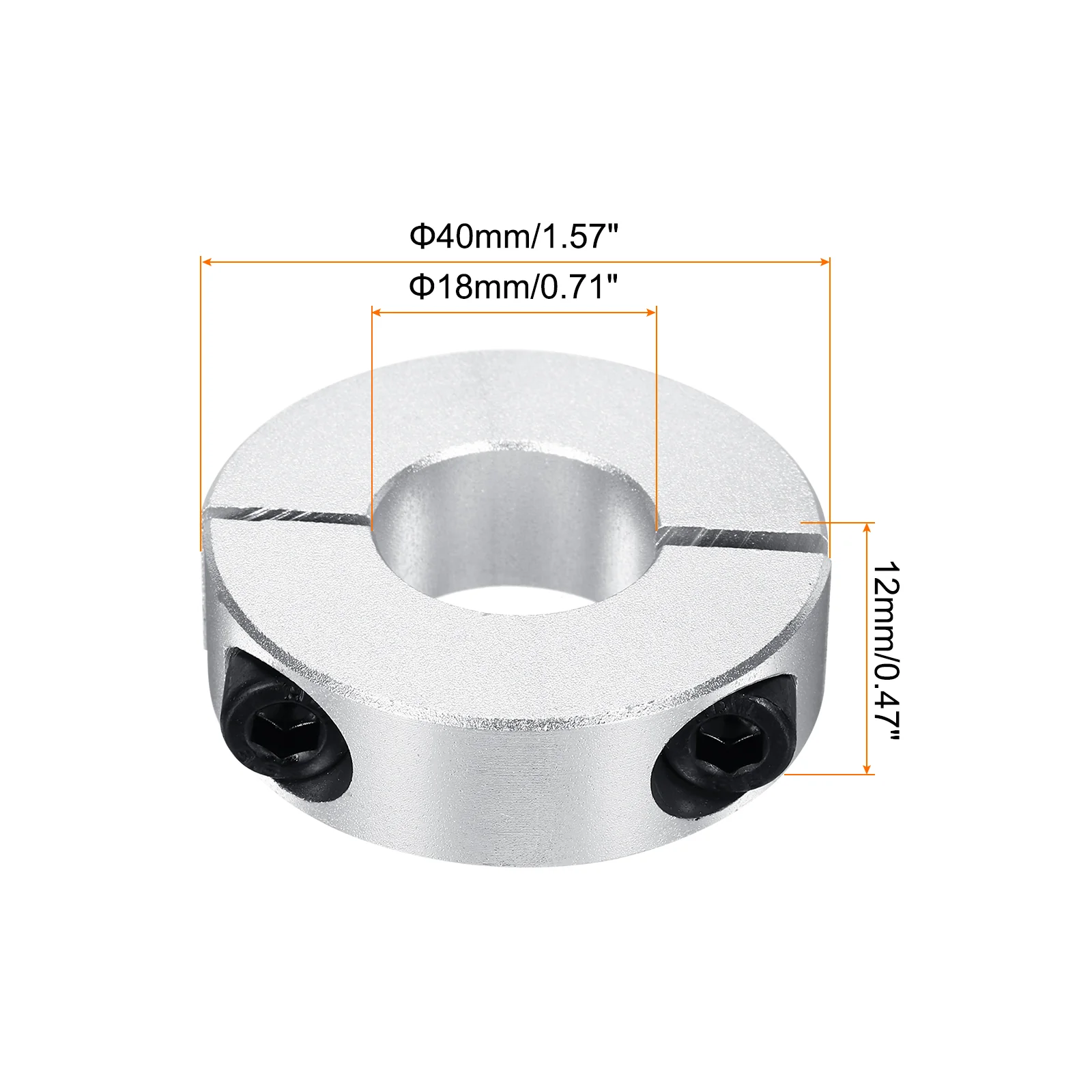 Shaft Collar 0.71" ID Double Split Aluminum Collar W Set Screw 4 Pcs - Image 2