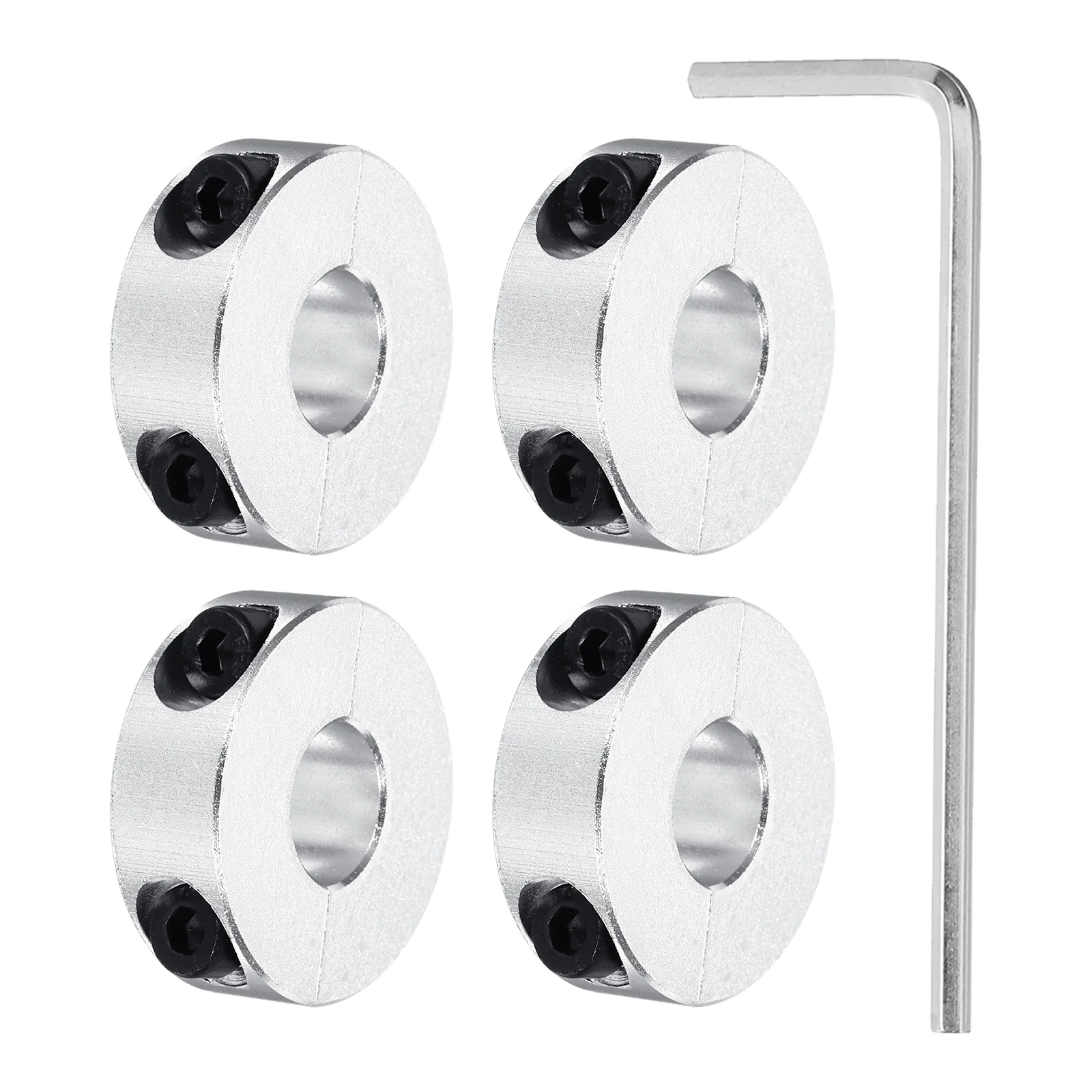 Shaft Collar 0.47" ID Double Split Aluminum Collar W Set Screw 4 Pcs