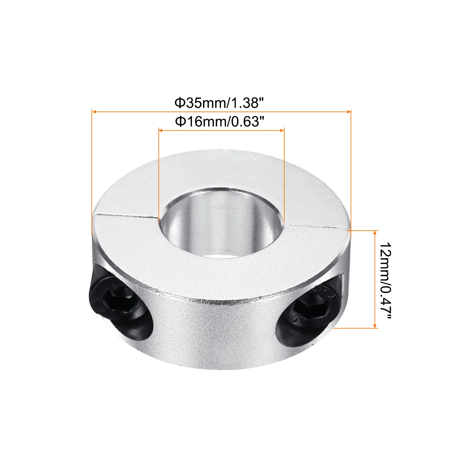 Shaft Collar 0.63" ID Double Split Aluminum Collar W Set Screw 4 Pcs - Image 2