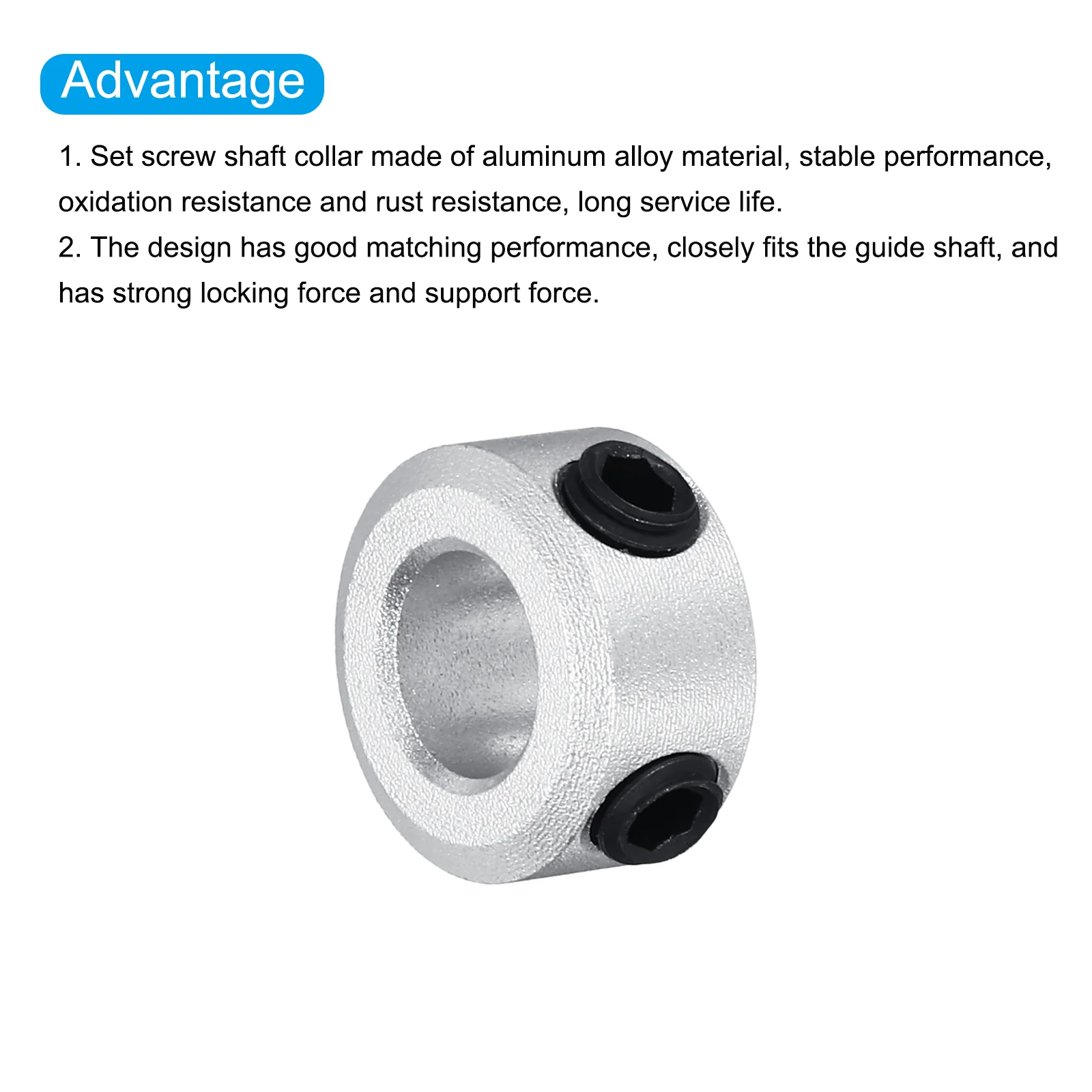 Shaft Collar 0.24" Bore Aluminum Set Screw Style Clamping Collars Silver 4Pcs - Image 4