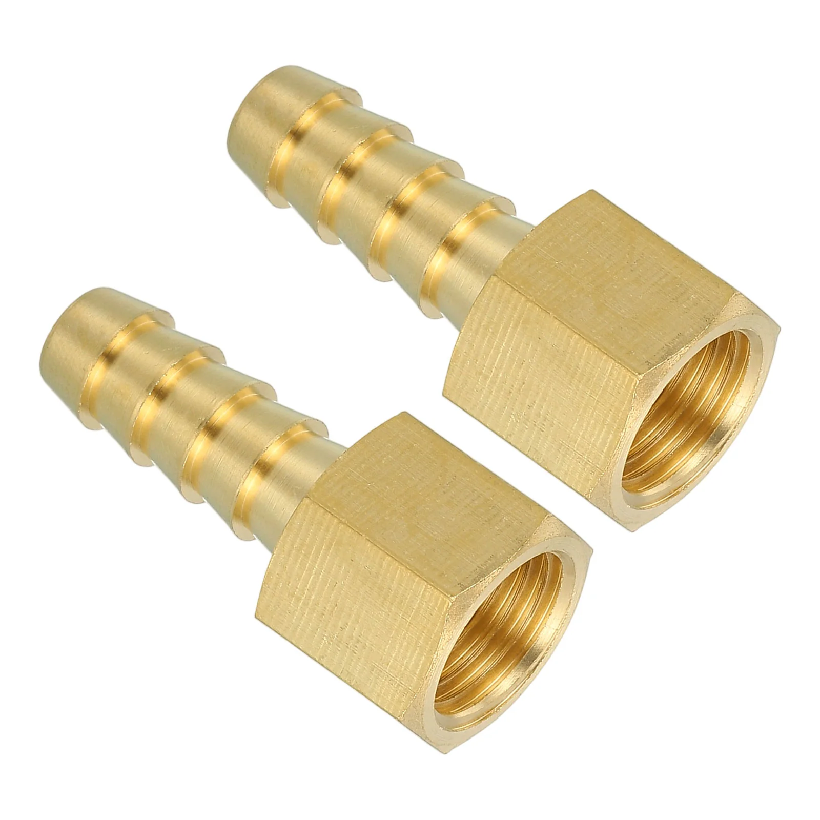 Uxcell 2pcs Brass Hose Barb Fitting, 5/16" Barb x 1/4" NPT Female Barb Pipe Fitting