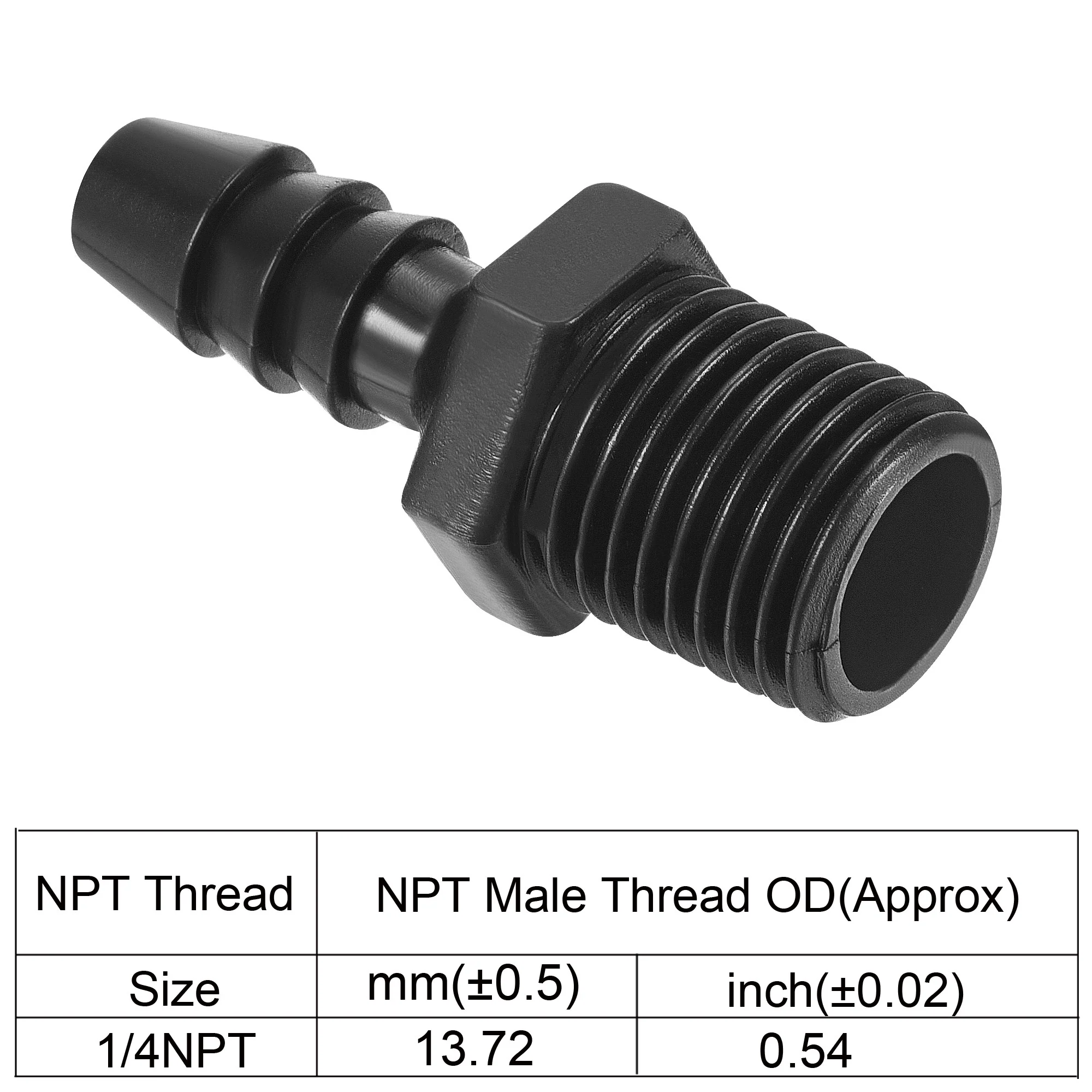 Plastic Hose Fittings 1/4" Barb x 1/4" NPT Male Thread Adapter Tube Connector for Water Fuel Air - Image 3