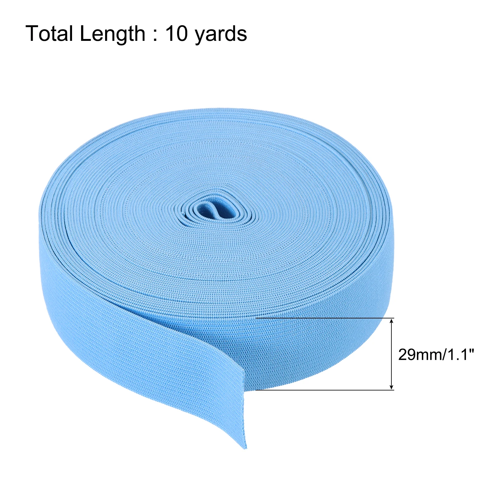 Elastic Bands for Sewing 1.1" 10 Yard Blue Knit Elastic Spool High Elasticity for Wigs, Waistband, Pants - Image 2