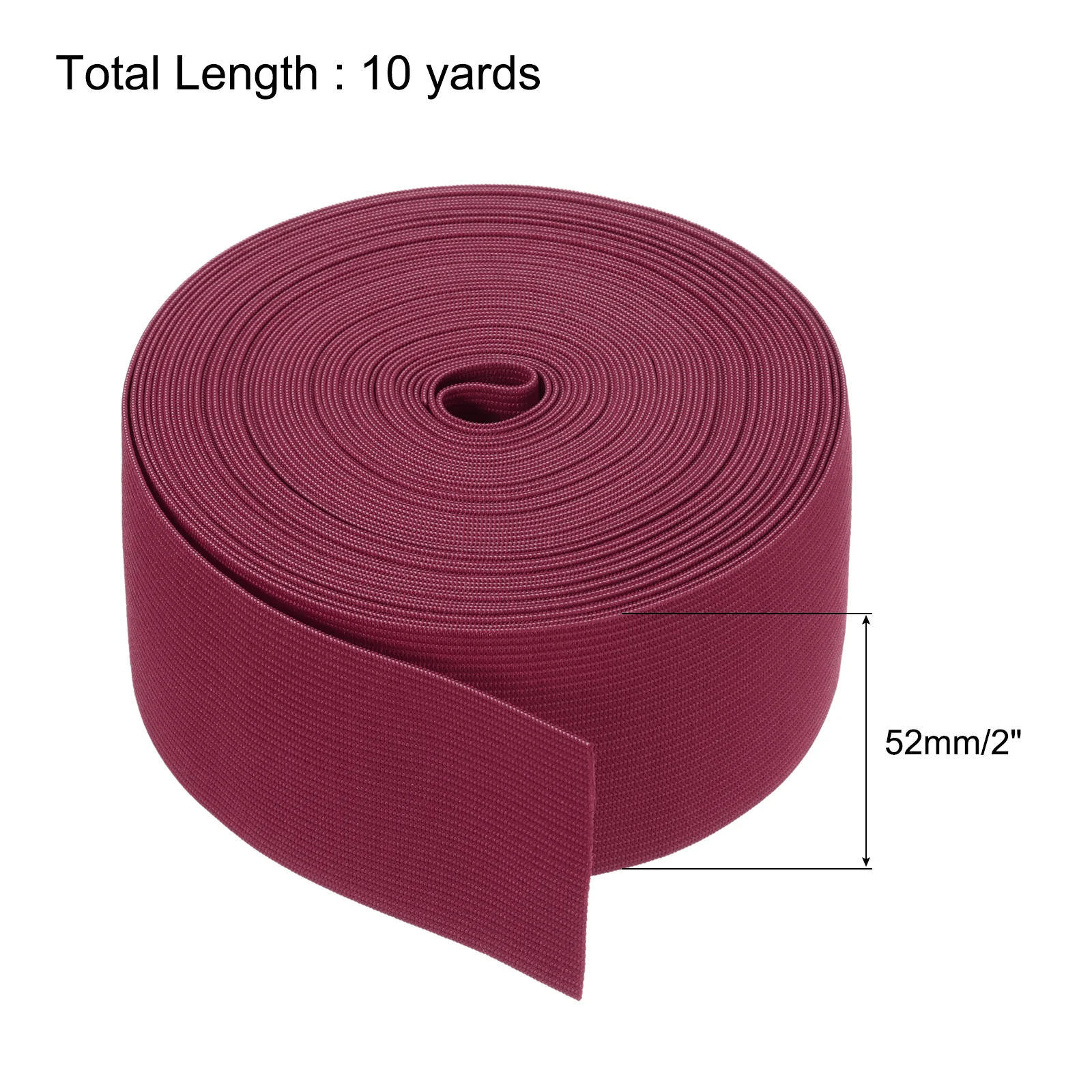 Elastic Bands for Sewing 2" 10 Yard Wine Red Knit Elastic Spool High Elasticity for Wigs, Waistband, Pants - Image 2
