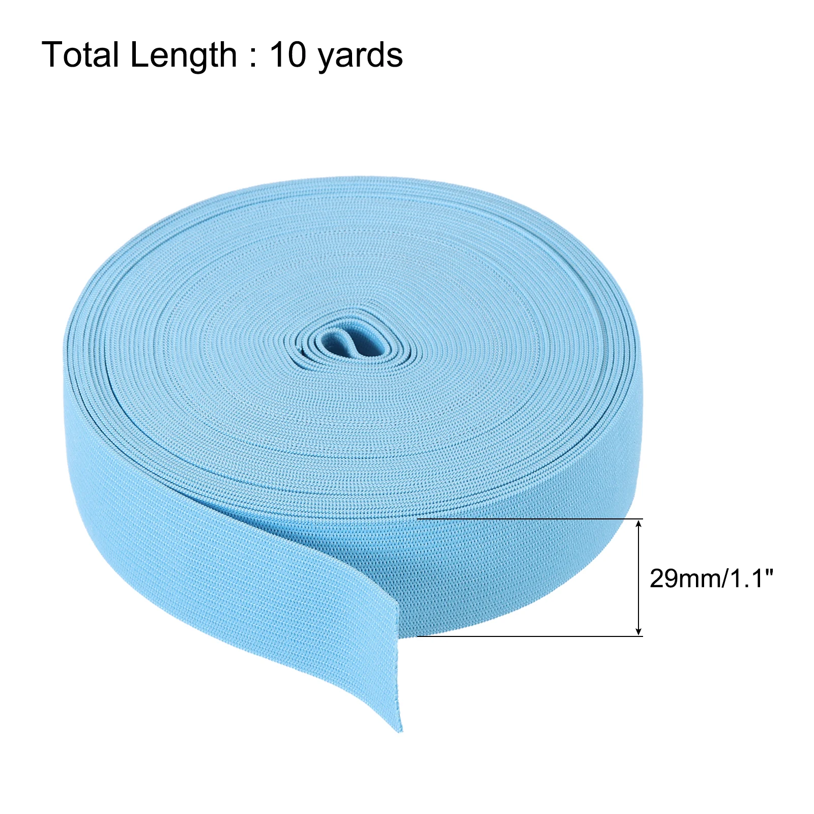 Elastic Bands for Sewing 1.1" 10 Yard Sky Blue Knit Elastic Spool High Elasticity for Wigs, Waistband, Pants - Image 2