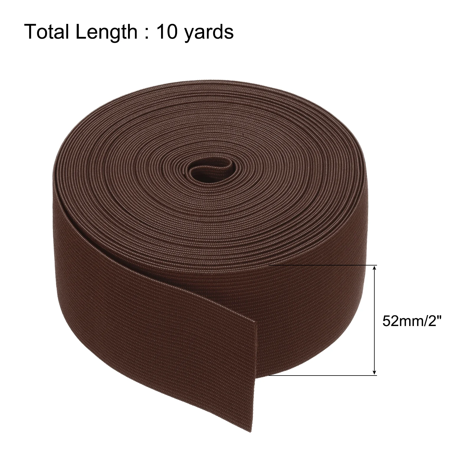 Elastic Bands for Sewing 2" 10 Yard Dark Coffee Knit Elastic Spool High Elasticity for Wigs, Waistband, Pants - Image 2