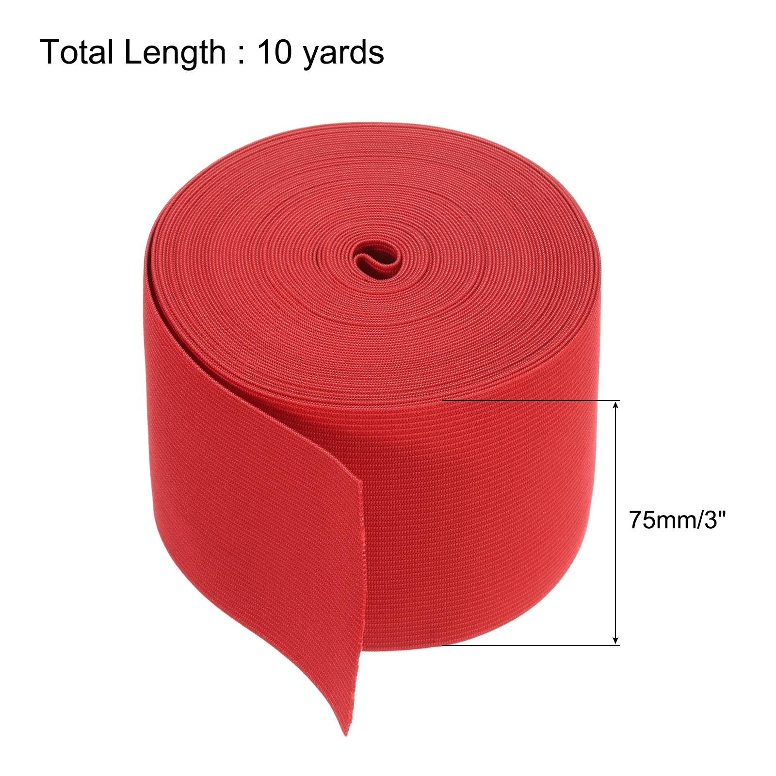 Elastic Bands for Sewing 3" 10 Yard Red Knit Elastic Spool High Elasticity for Wigs, Waistband, Pants - Image 2
