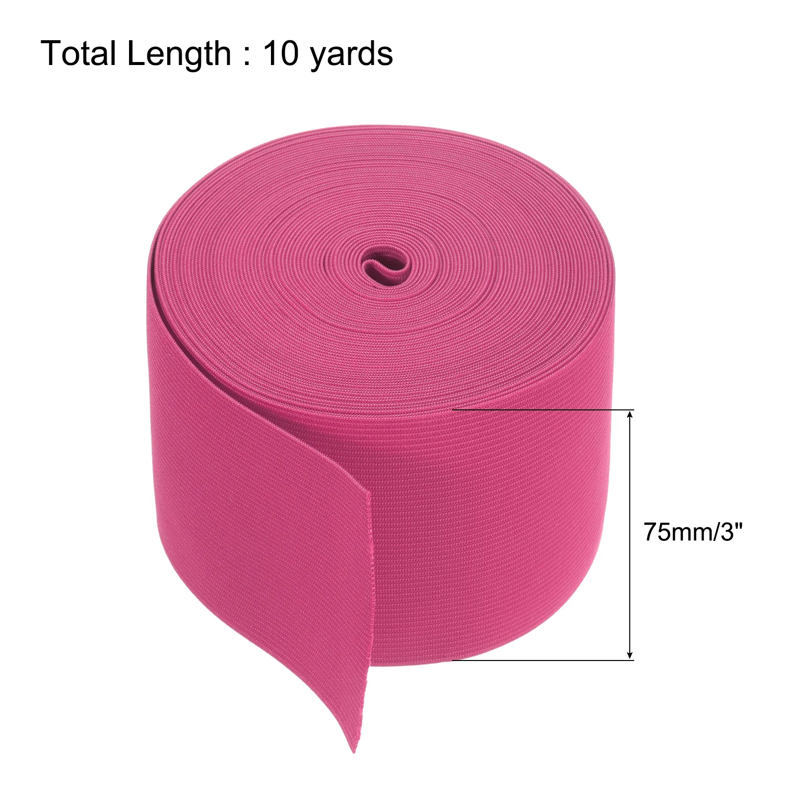 Elastic Bands for Sewing 3" 10 Yard Rose Red Knit Elastic Spool High Elasticity for Wigs, Waistband, Pants - Image 2