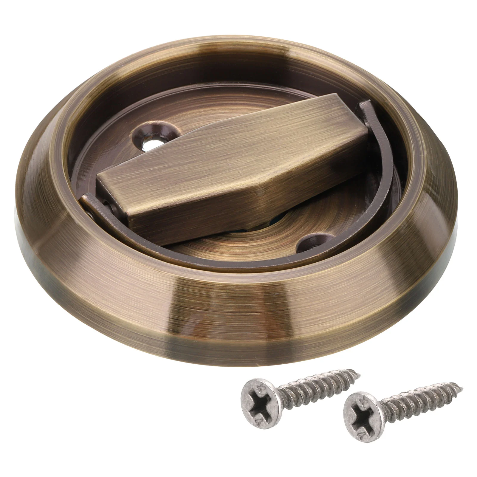 Uxcell Round Pull Ring, 1pcs 3" - Stainless Steel Ring Flush Pull with Screws (Bronze)