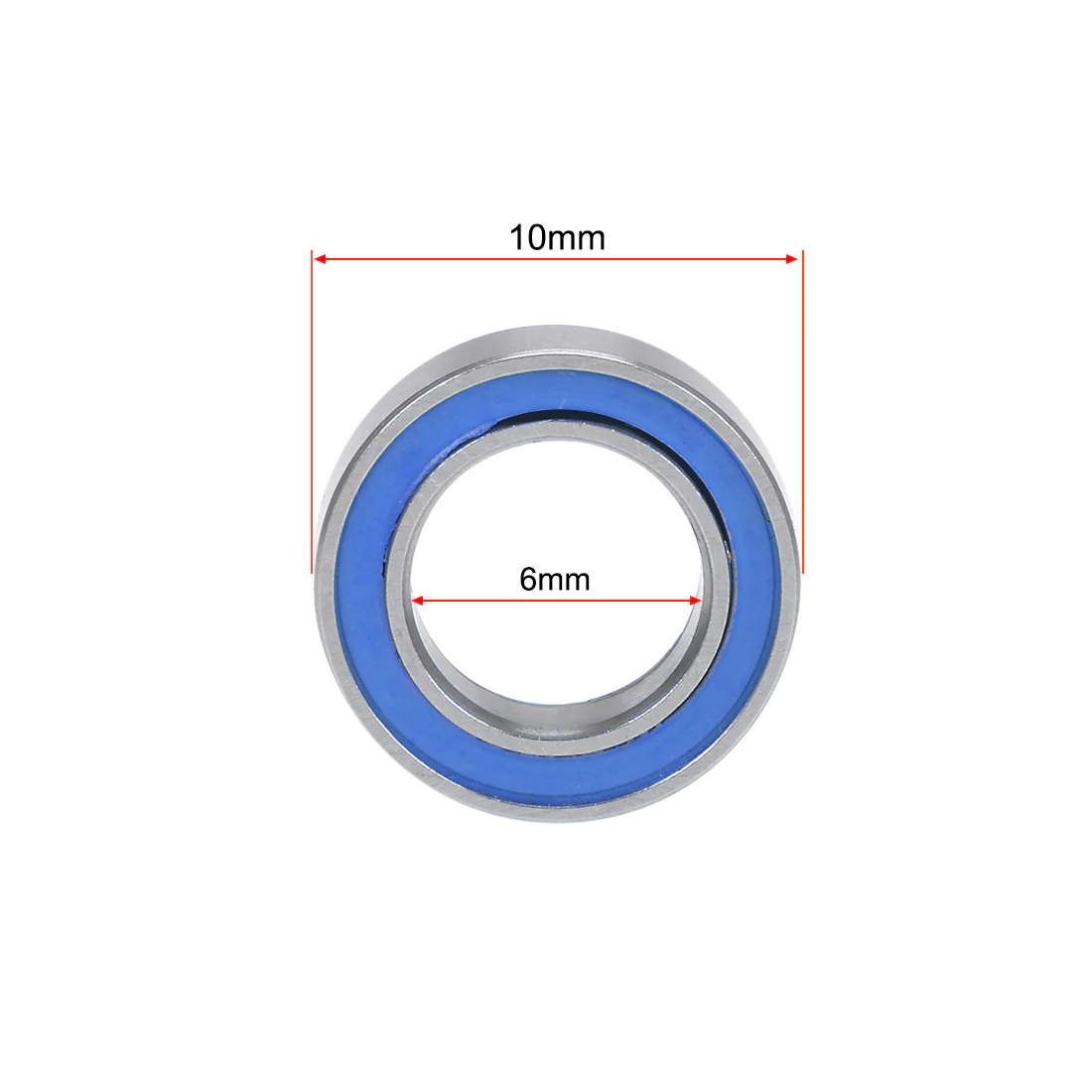Uxcell MR106-2RS Deep Groove Ball Bearings 6mm x 10mm x 3mm Double Sealed Chrome Steel Blue Cover P6(ABEC3) 10pcs - Image 4