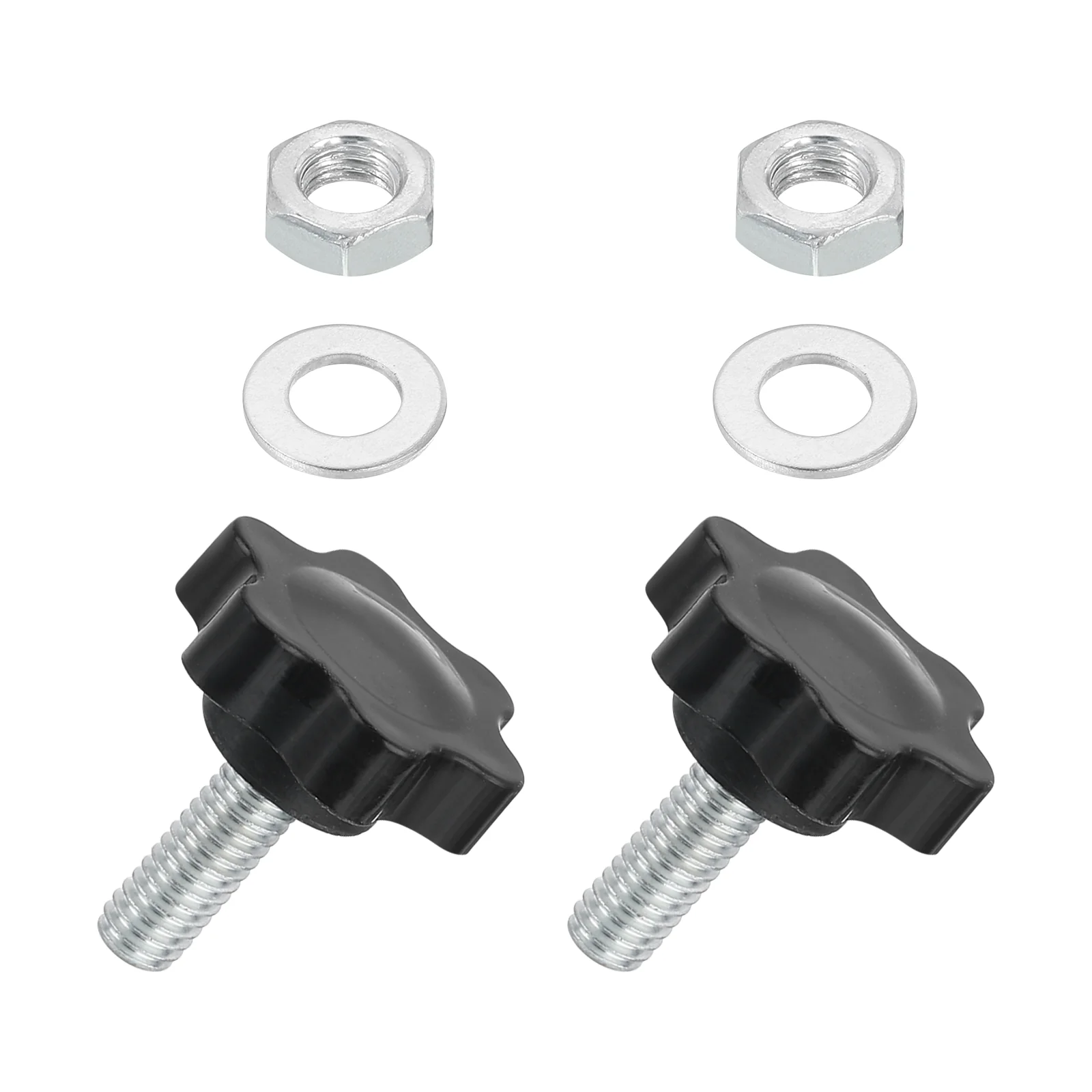 Uxcell 2Pcs M6 x 16mm Star Knobs Plastic Hex Shaped Hand Knob with Washer/Nut
