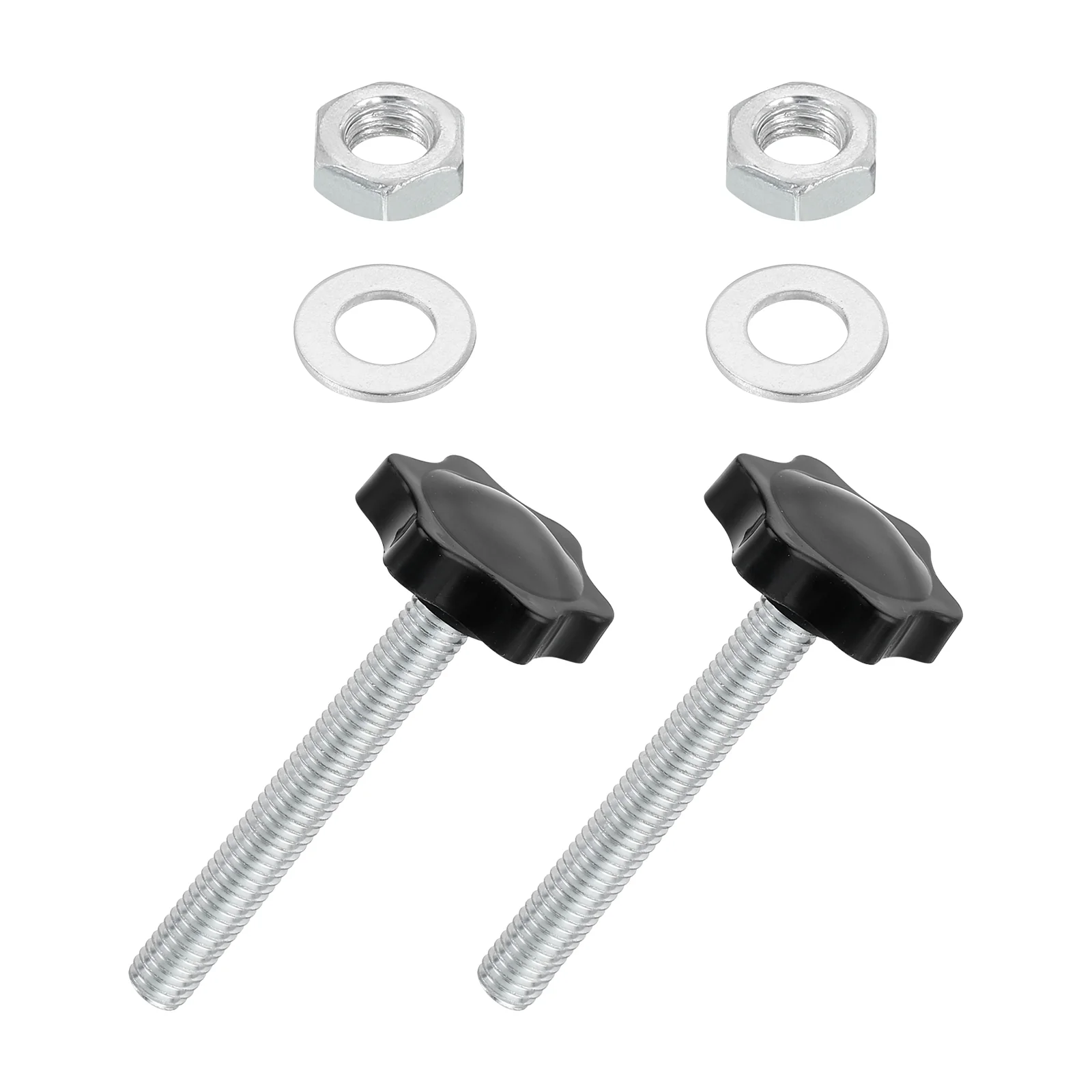 Uxcell 2Pcs M8 x 60mm Star Knobs Plastic Hex Shaped Hand Knob with Washer/Nut
