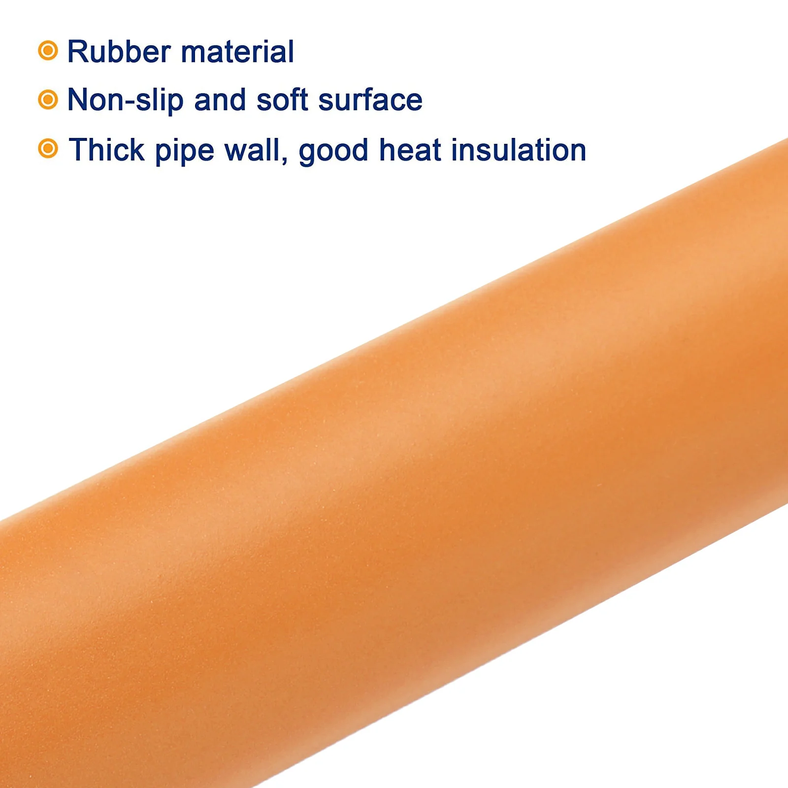 2pcs Pipe Insulation Foam Tube Lagging Insulation 25mm ID 35mm OD 24" Orange - Image 3