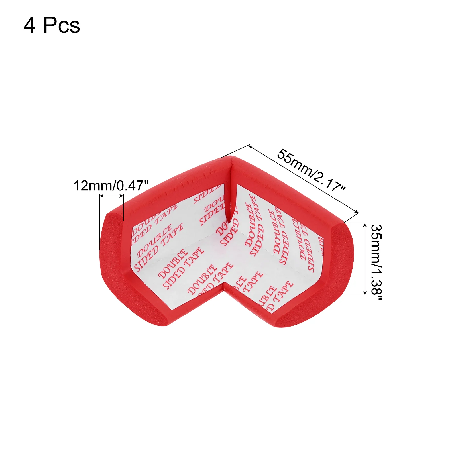 4 Pack Soft Corner Protector, Foam Furniture Proofing Corner, Red - Image 2