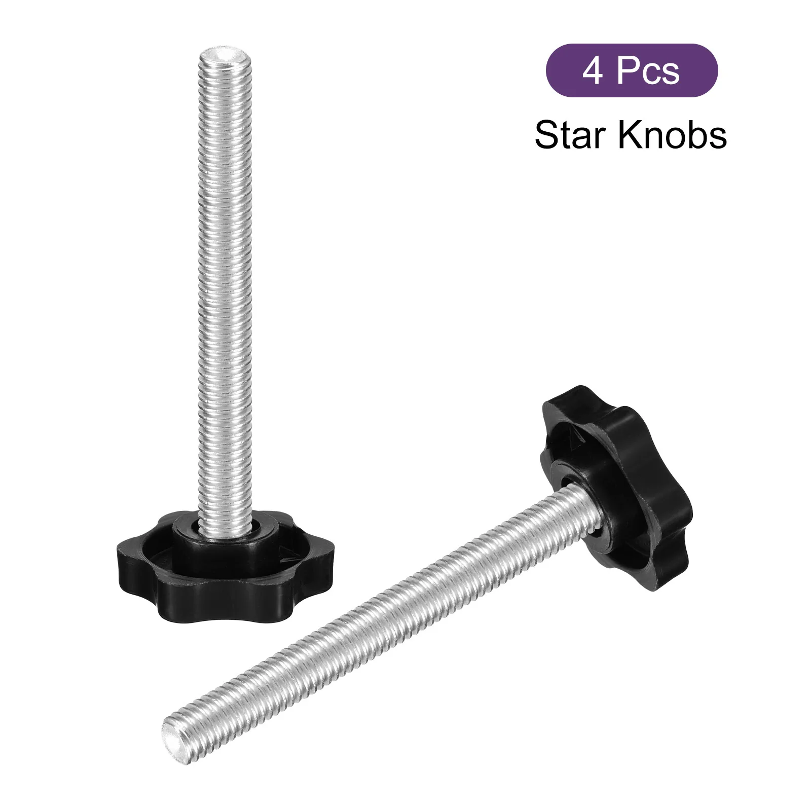 Uxcell 4Pcs Clamping Screw Knob, M8 x 70mm Hex Shaped Star Knob, 32mm Dia - Image 3