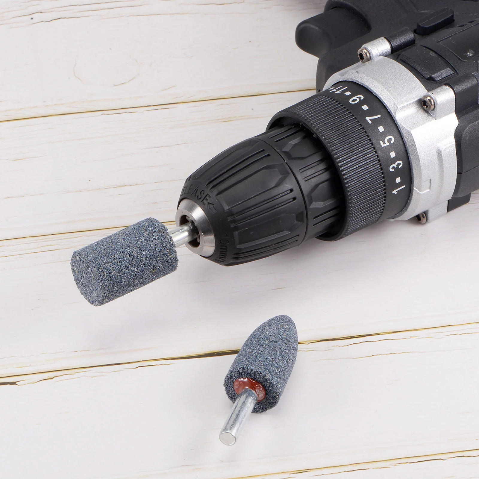 Uxcell 2pcs Abrasive Mounted Stone 1/4" Shank 0.63" Dia Conical Corundum Grinding Head - Image 5