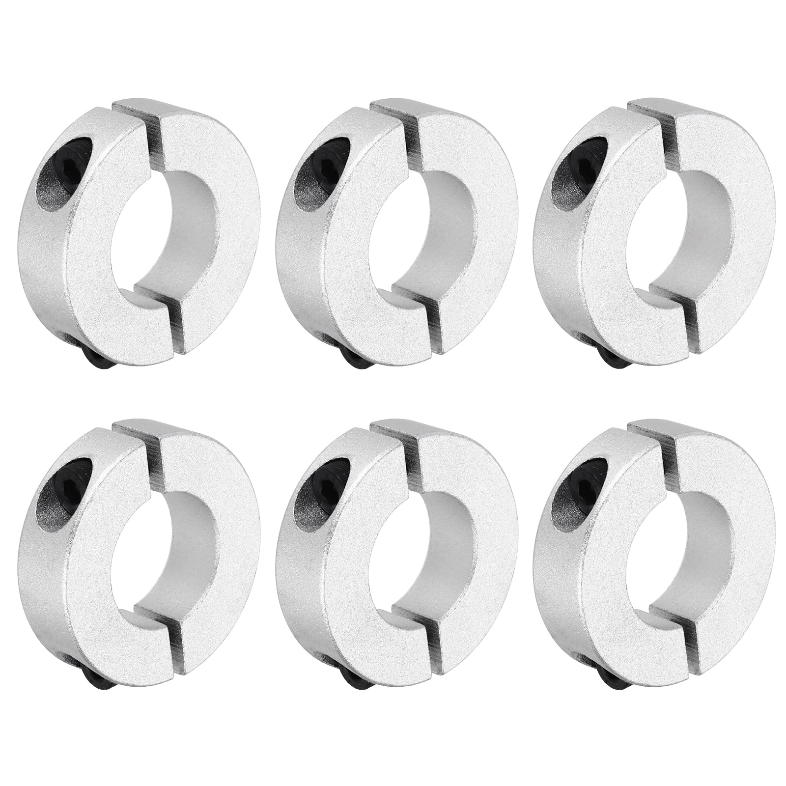 6pcs Shaft Collar 22mm Bore Double Split Aluminium Alloy Clamping Shaft Collars with Set M5 Screw for Industrial Automation Conveyor Belt Systems