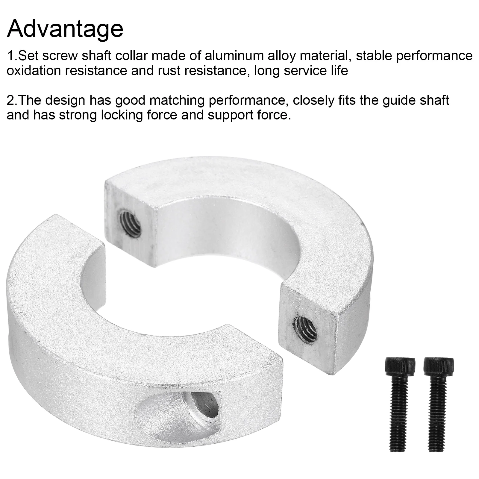 6pcs Shaft Collar 32mm Bore Double Split Aluminium Alloy Clamping Shaft Collars with Set M6 Screw for Industrial Automation Conveyor Belt Systems - Image 4