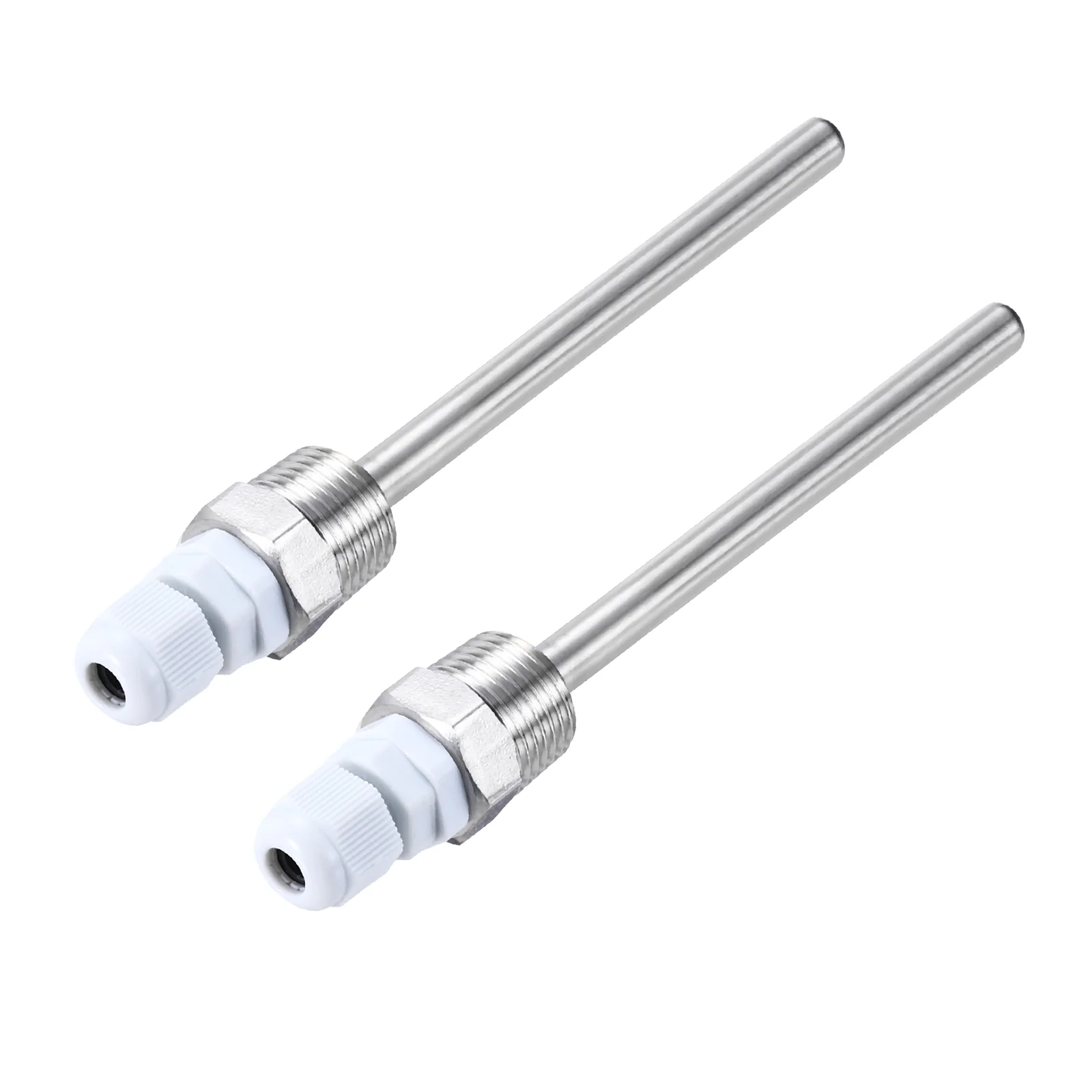 Uxcell 2 Pcs 8mm Dia G1/2 Thermowell Weldless Stainless Steel 201 150mm White