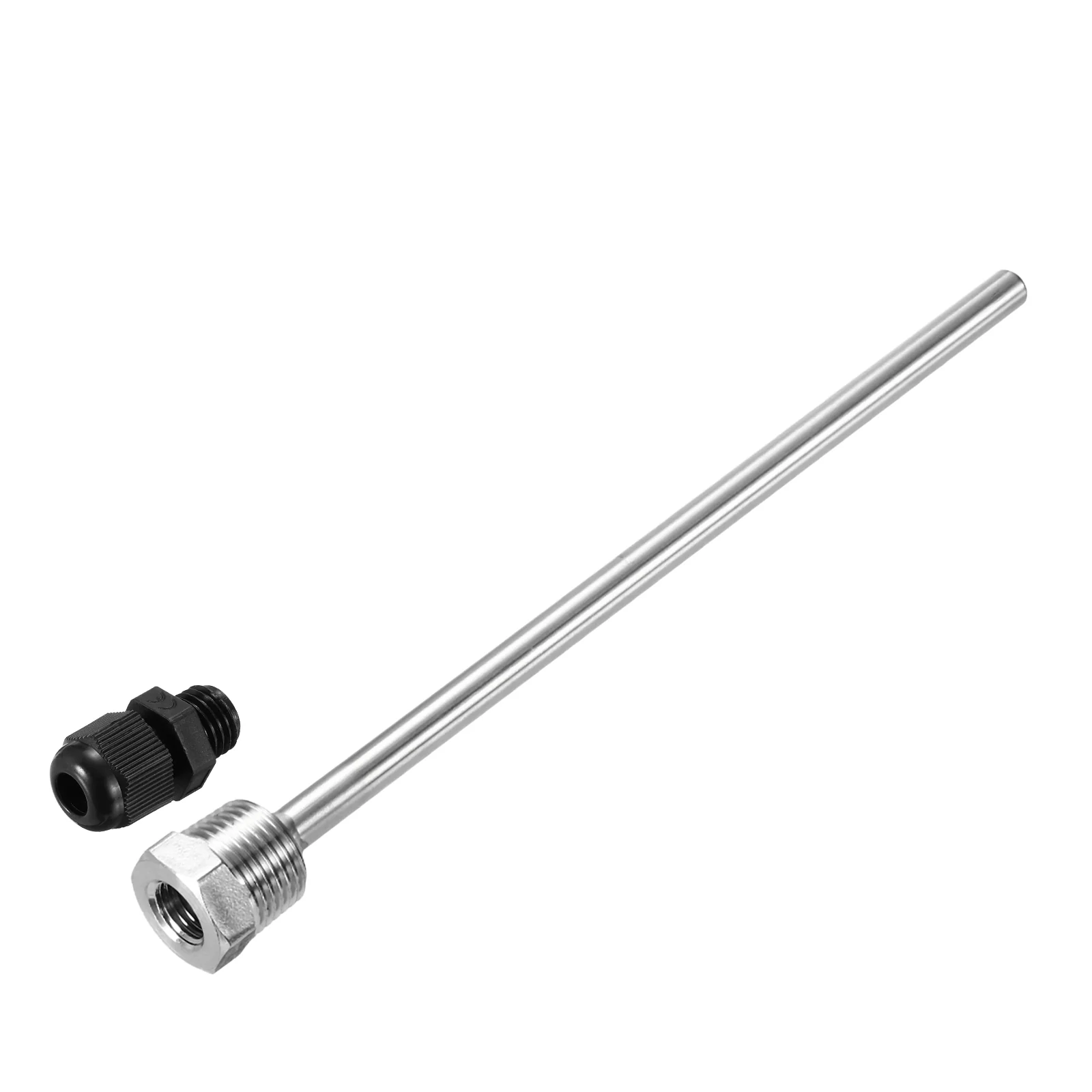Uxcell 8mm Dia G1/2 Thermowell Weldless Stainless Steel 201 200mm Black - Image 3