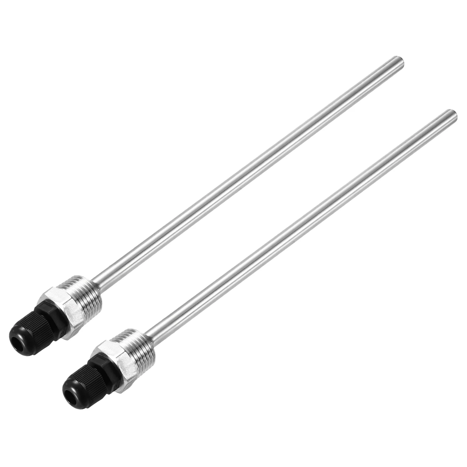 Uxcell 2 Pcs 8mm Dia G1/2 Thermowell Weldless Stainless Steel 304 250mm Black