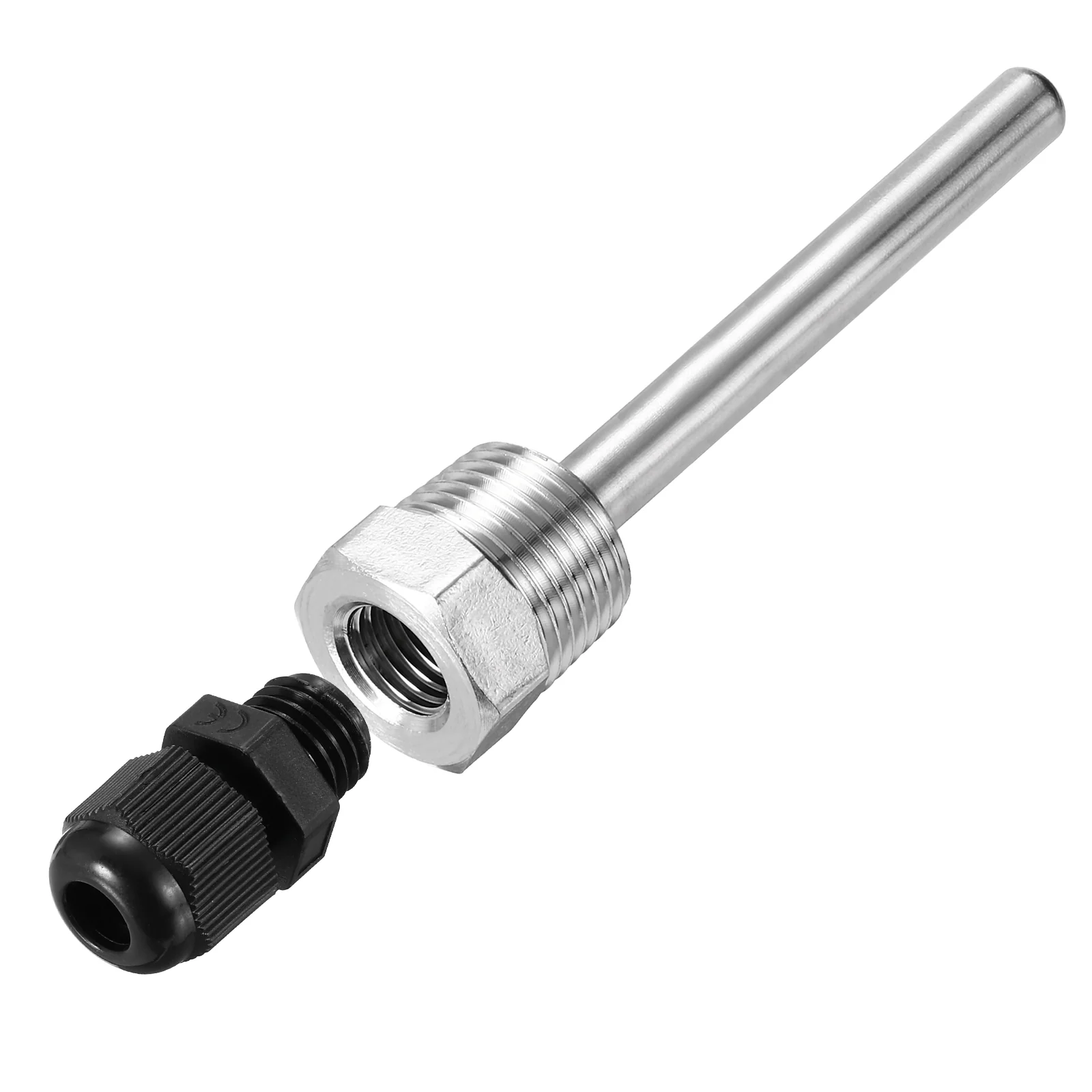 Uxcell 2 Pcs 8mm Dia G1/2 Thermowell Weldless Stainless Steel 304 100mm Black - Image 4