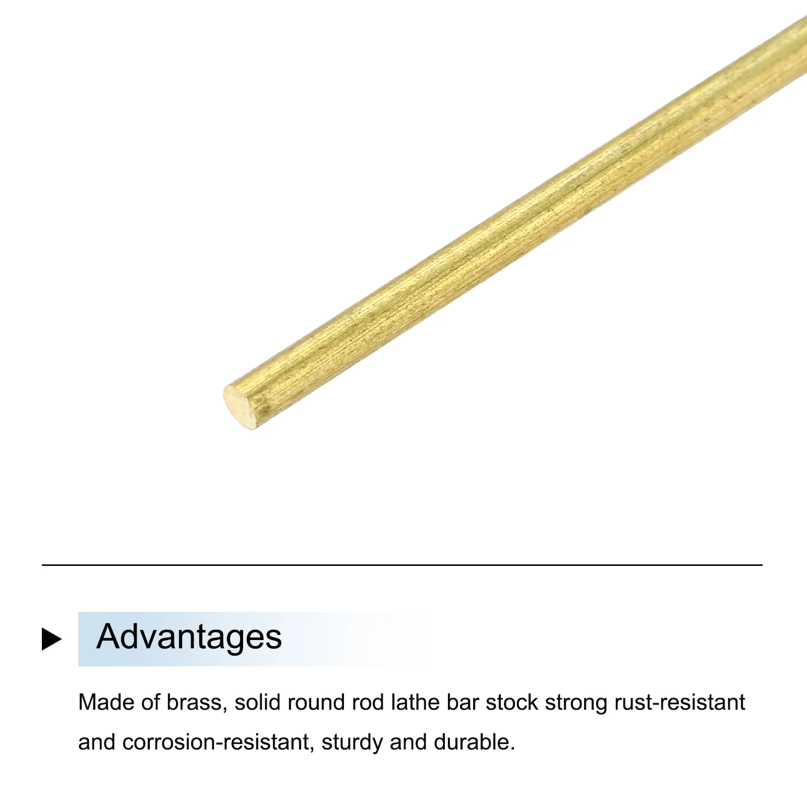 Uxcell 2.5mm x 200mm Brass Round Rod, Metal Solid Shaft Rods Lathe Bar Stock for DIY Crafts Model Car Helicopter Airplane 10pcs - Image 4