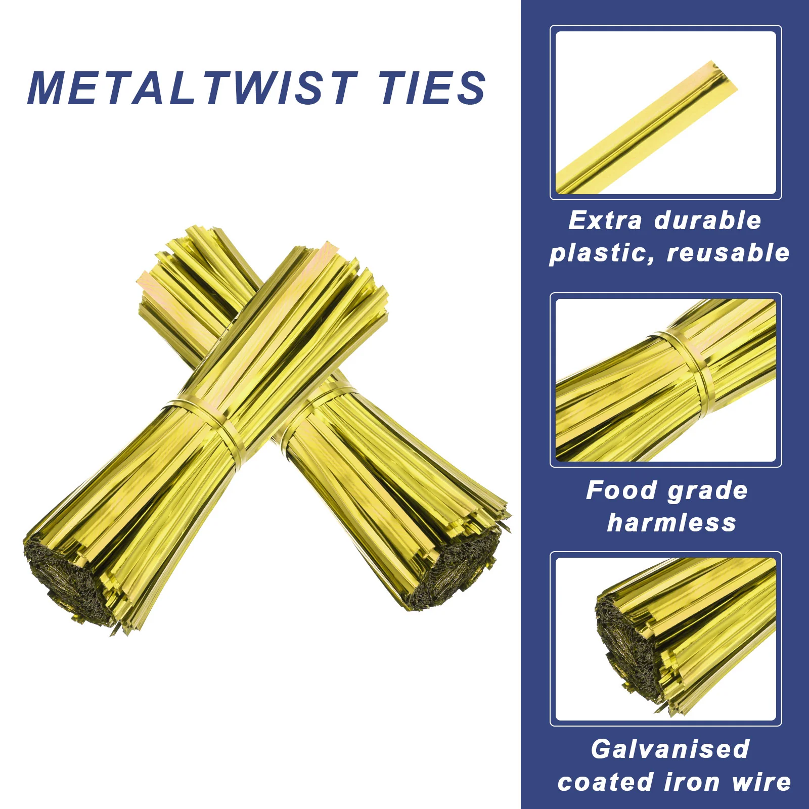 Twist Ties Reusable Foil Cable Closure Ties Garden Plants Ties for Tying Bread, Candy Bags , Bundle Wires - Image 27