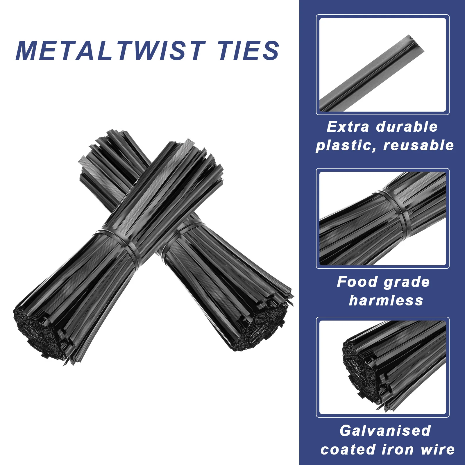Twist Ties Reusable Foil Cable Closure Ties Garden Plants Ties for Tying Bread, Candy Bags , Bundle Wires - Image 33