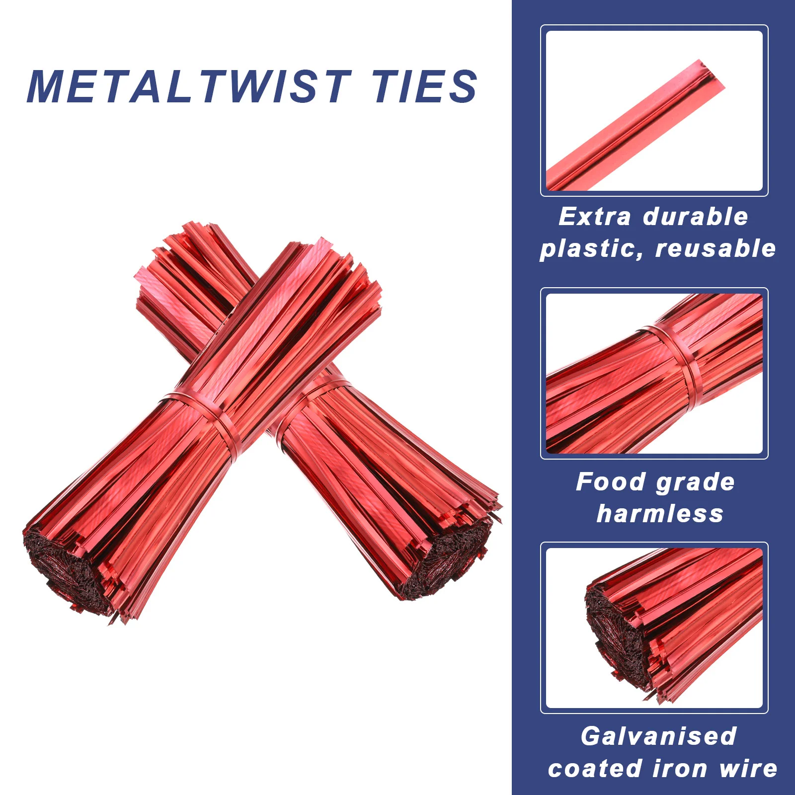 Twist Ties Reusable Foil Cable Closure Ties Garden Plants Ties for Tying Bread, Candy Bags , Bundle Wires - Image 45