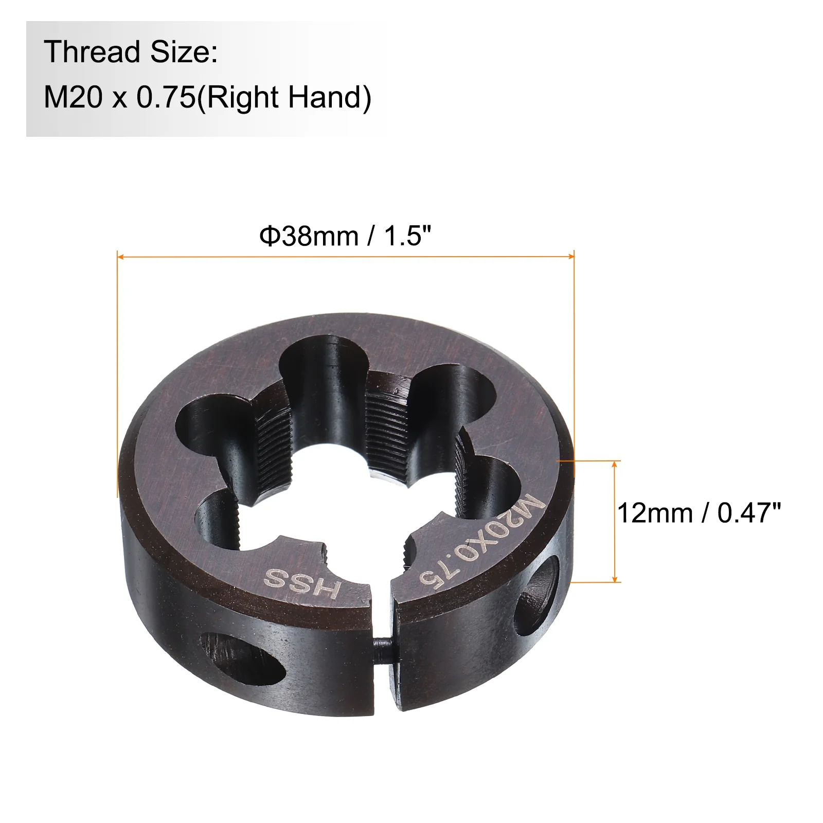 Round Threading Dies Metric Thread Adjustable Right Hand High-Speed Steel (HSS) Round Die Screw Thread Cutting Dies for Thread Repair - Image 51