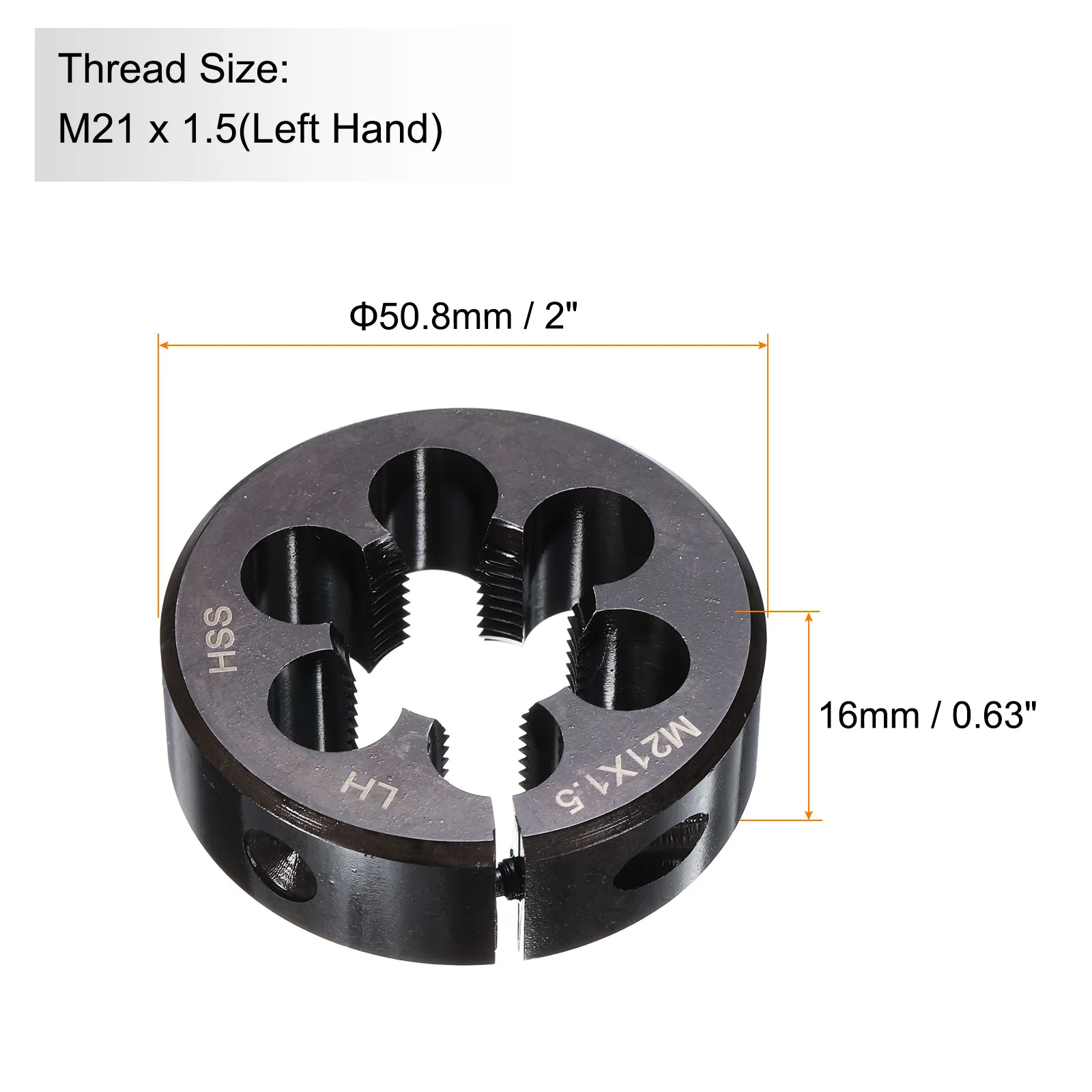Round Threading Die Metric Thread Adjustable Left Hand High-Speed Steel (HSS) Round Die Screw Thread Cutting Die for Thread Repair - Image 14