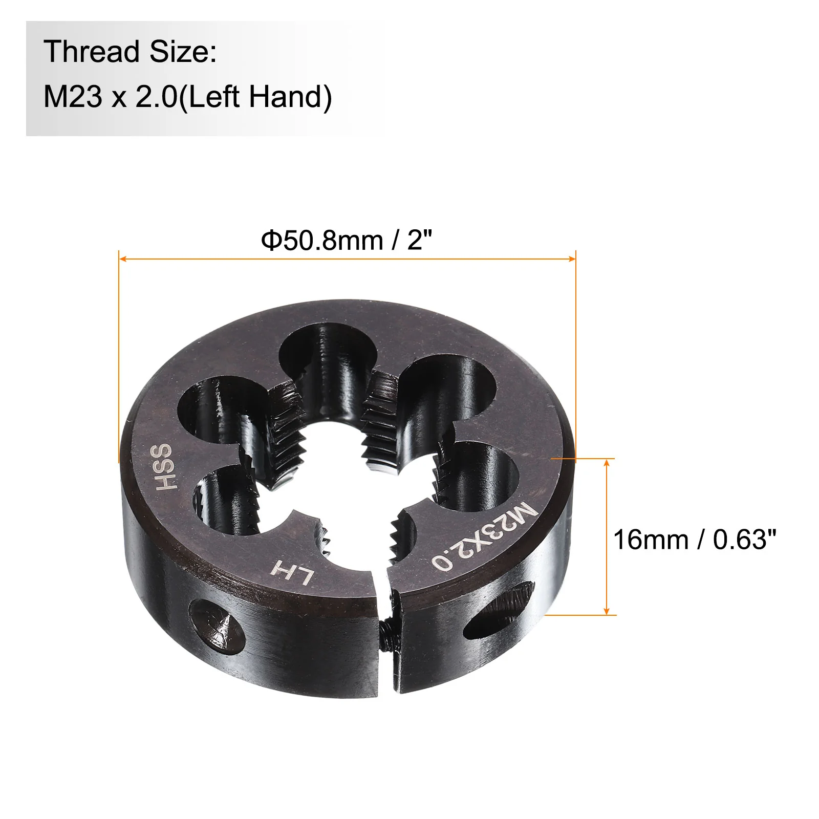 Round Threading Die Metric Thread Adjustable Left Hand High-Speed Steel (HSS) Round Die Screw Thread Cutting Die for Thread Repair - Image 62