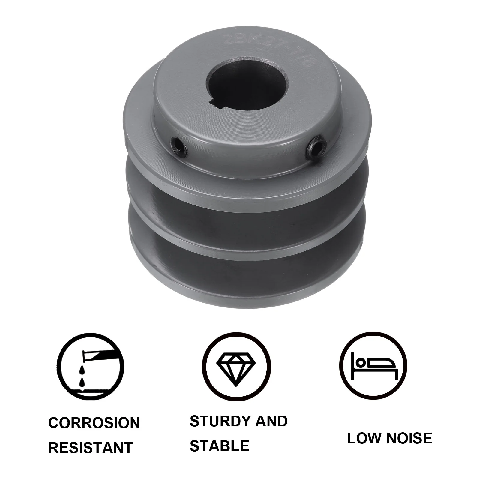 Uxcell 2BK27-7/8 V-Belt Sheave 7/8"Bore 2.85"OD Double Groove Web Sheave - Image 4