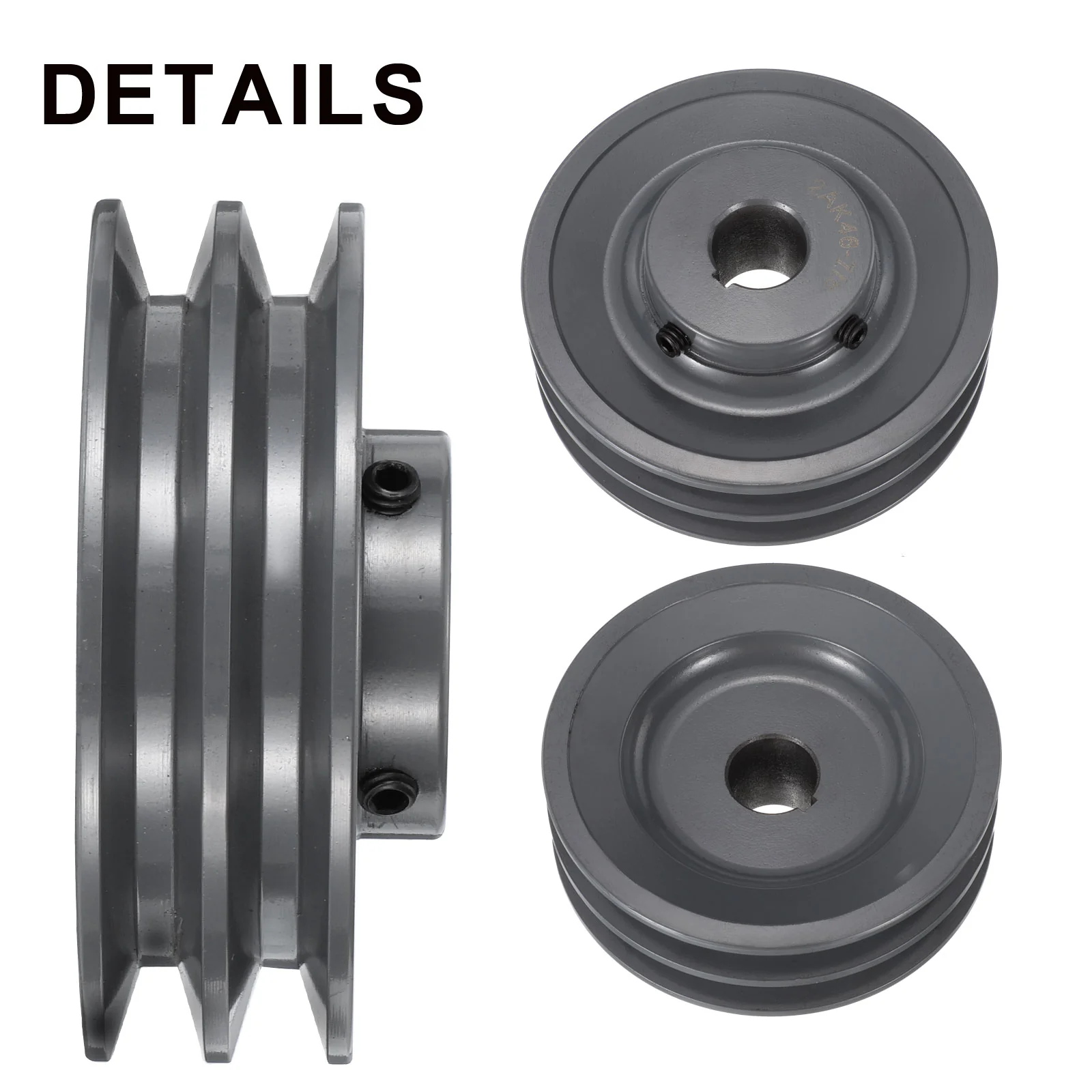 Uxcell 2AK46-7/8 V-Belt Sheave 7/8"Bore 4.45"OD Double Groove - Image 3