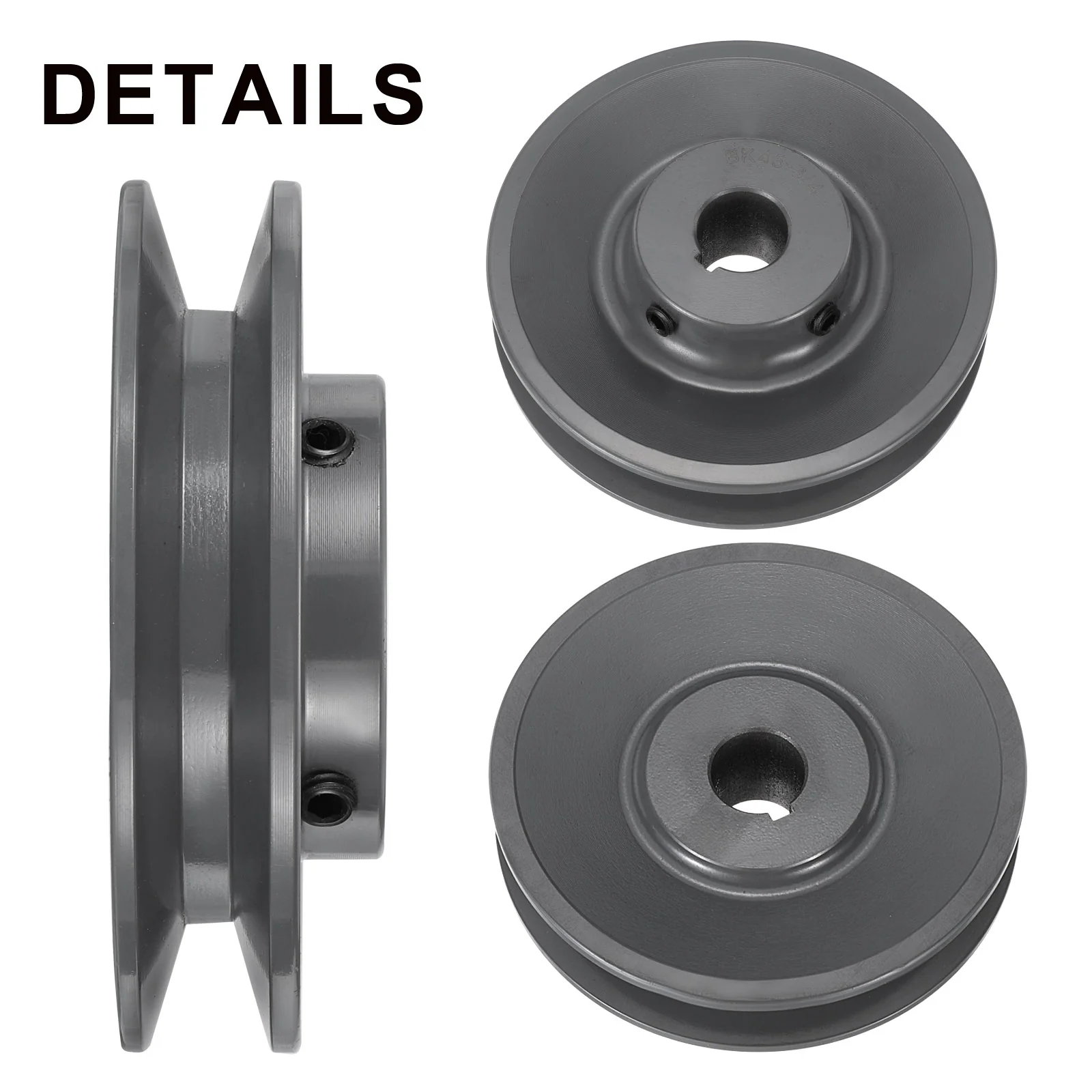 Uxcell BK45-3/4 V-Belt Sheave 3/4"Bore 4.25"OD Single Groove - Image 3