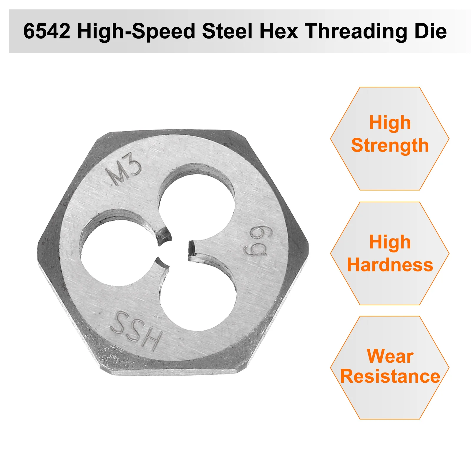Hex Threading Die Metric Thread Right Hand High Speed Steel Rethreading Fixed Die Screw Cutting Tapping Repair Tool - Image 3
