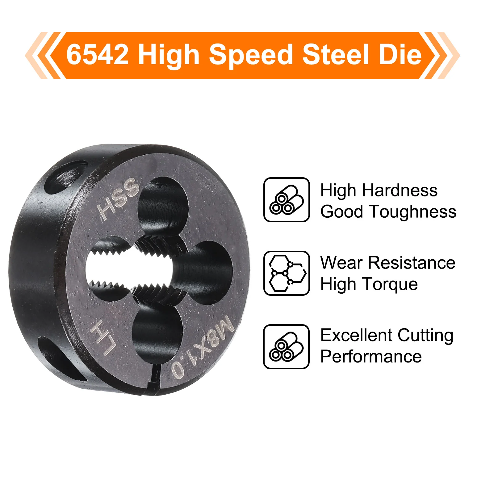 Round Threading Die Metric Thread Adjustable Left Hand High-Speed Steel (HSS) Round Die Screw Thread Cutting Dies for Thread Repair - Image 10