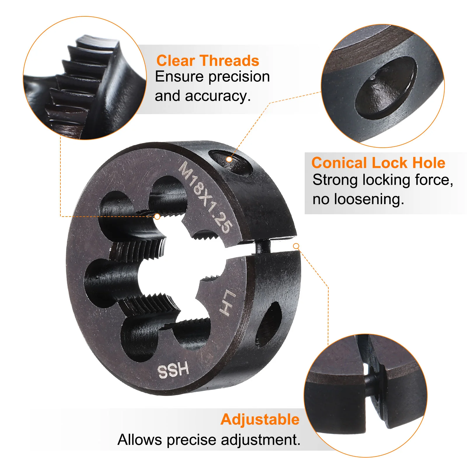 Round Threading Die Metric Thread Adjustable Left Hand High Speed Steel Round Dies Screw Thread Cutting Dies for Thread Repair - Image 9