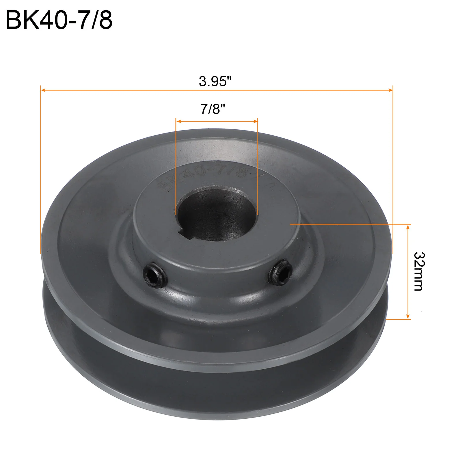 Uxcell BK40-7/8 V-Belt Sheave 7/8"Bore 3.95"OD Single Groove - Image 2