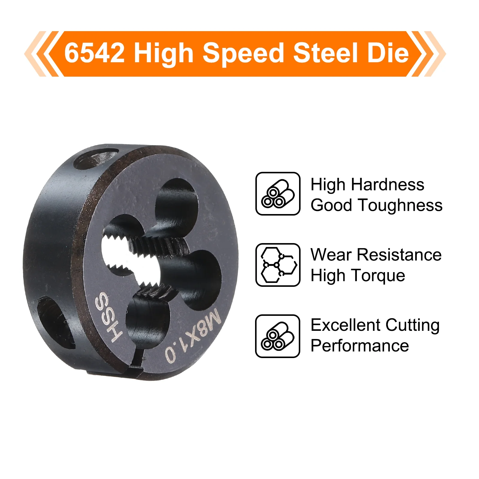 Round Threading Dies Metric Thread Adjustable Right Hand High Speed Steel (HSS) Round Die Screw Thread Cutting Die for Thread Repair - Image 28