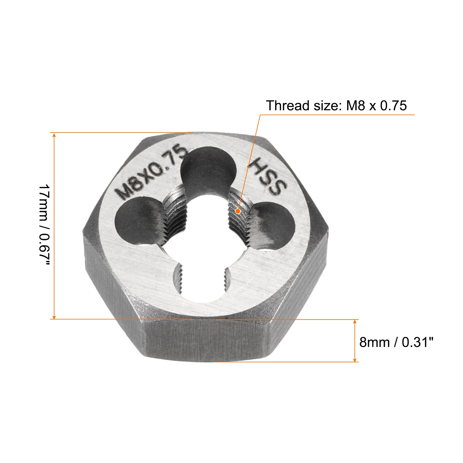 Hex Threading Die Thread Right Hand High Speed Steel Rethreading Fixed Die Screw Cutting Tapping Repair Tool - Image 23