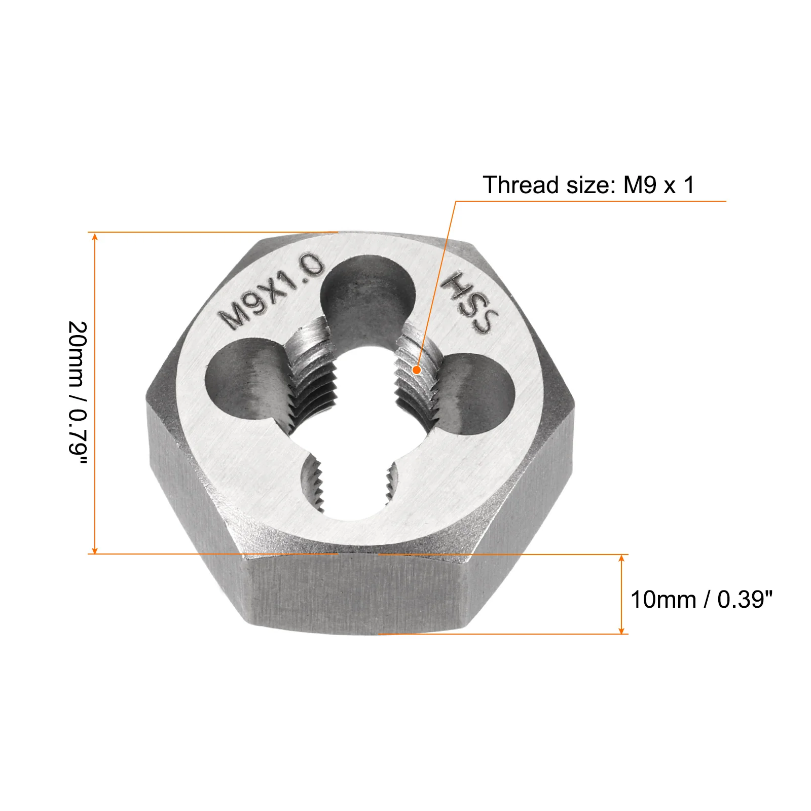 Hex Threading Die Thread Right Hand High Speed Steel Rethreading Fixed Die Screw Cutting Tapping Repair Tool - Image 7