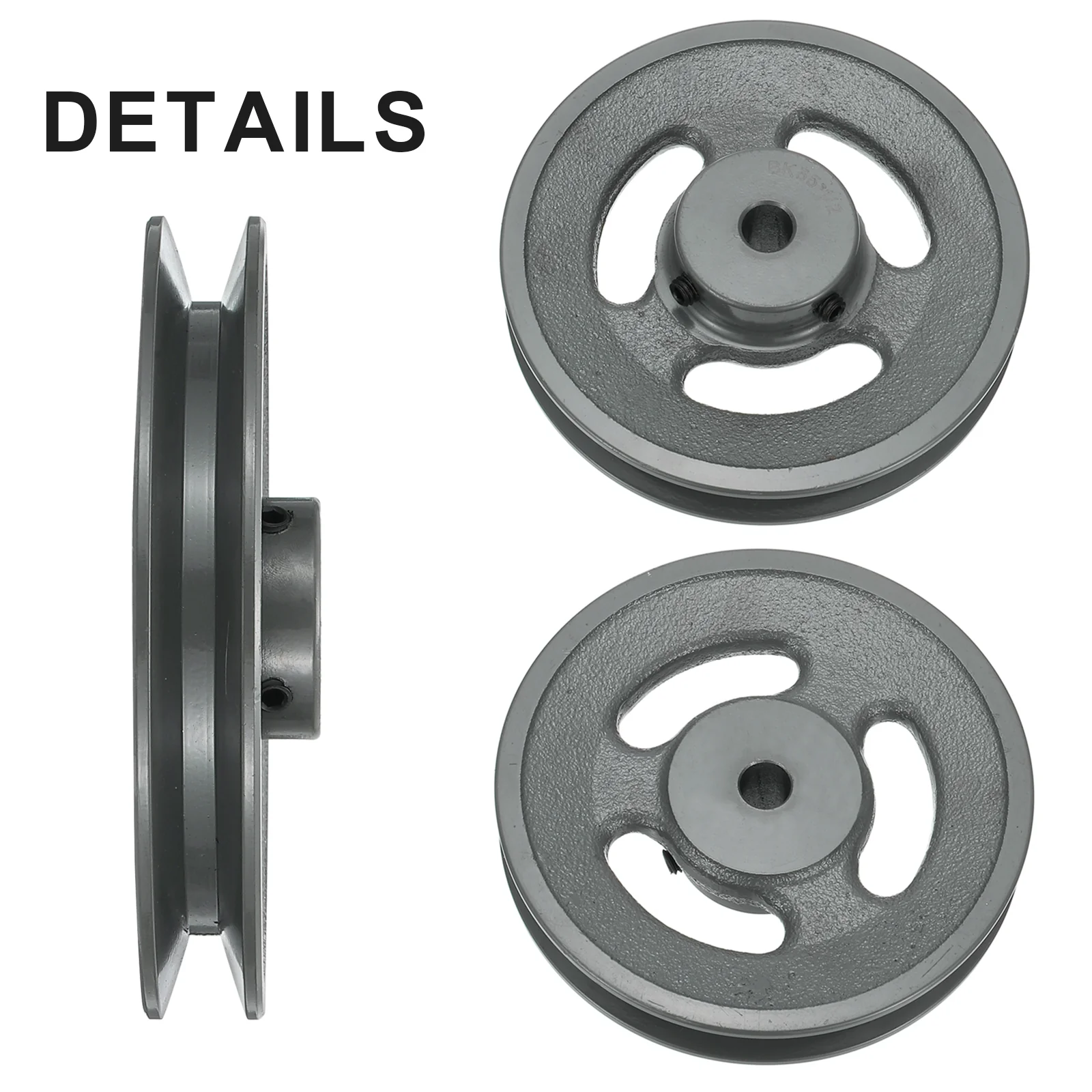 Uxcell BK55-1/2 V-Belt Sheave 1/2"Bore 5.25"OD Single Groove for 3L or B Belt - Image 3