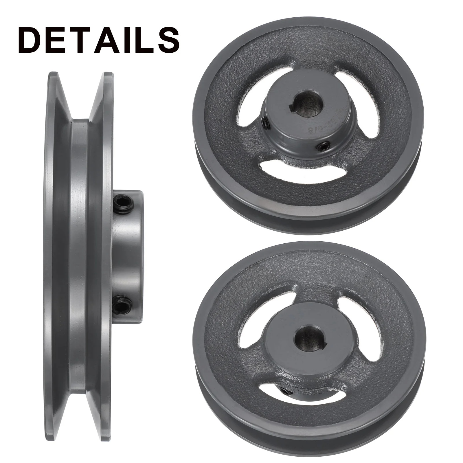 Uxcell BK52-5/8 V-Belt Sheave 5/8"Bore 4.95"OD Single Groove - Image 3