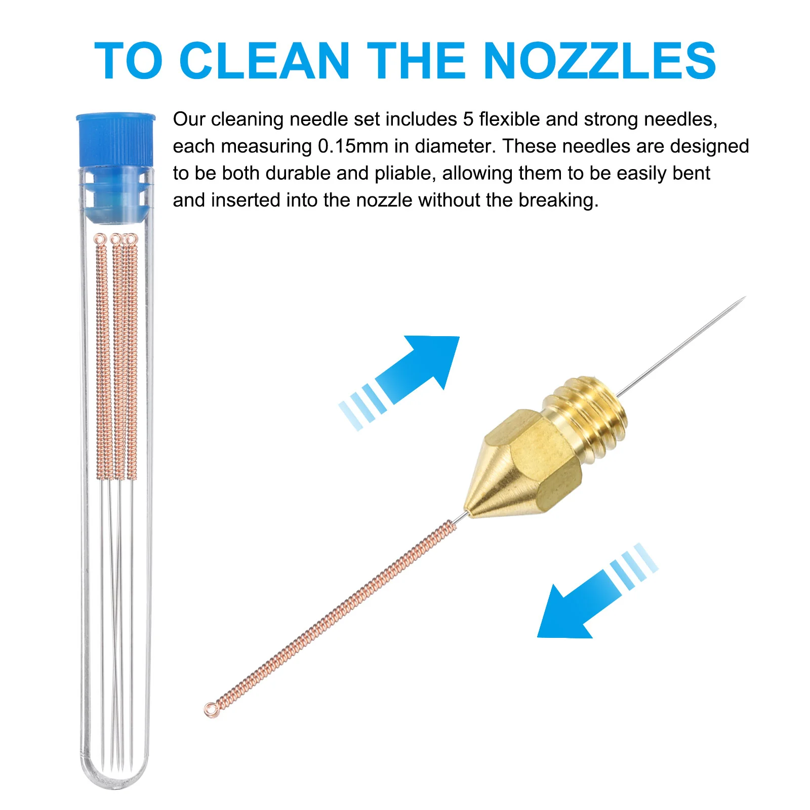Uxcell 3D Nozzles Kit, 8pcs 3D Printer Brass Chiron/Vyper/Kobra Nozzles 1mm - Image 4