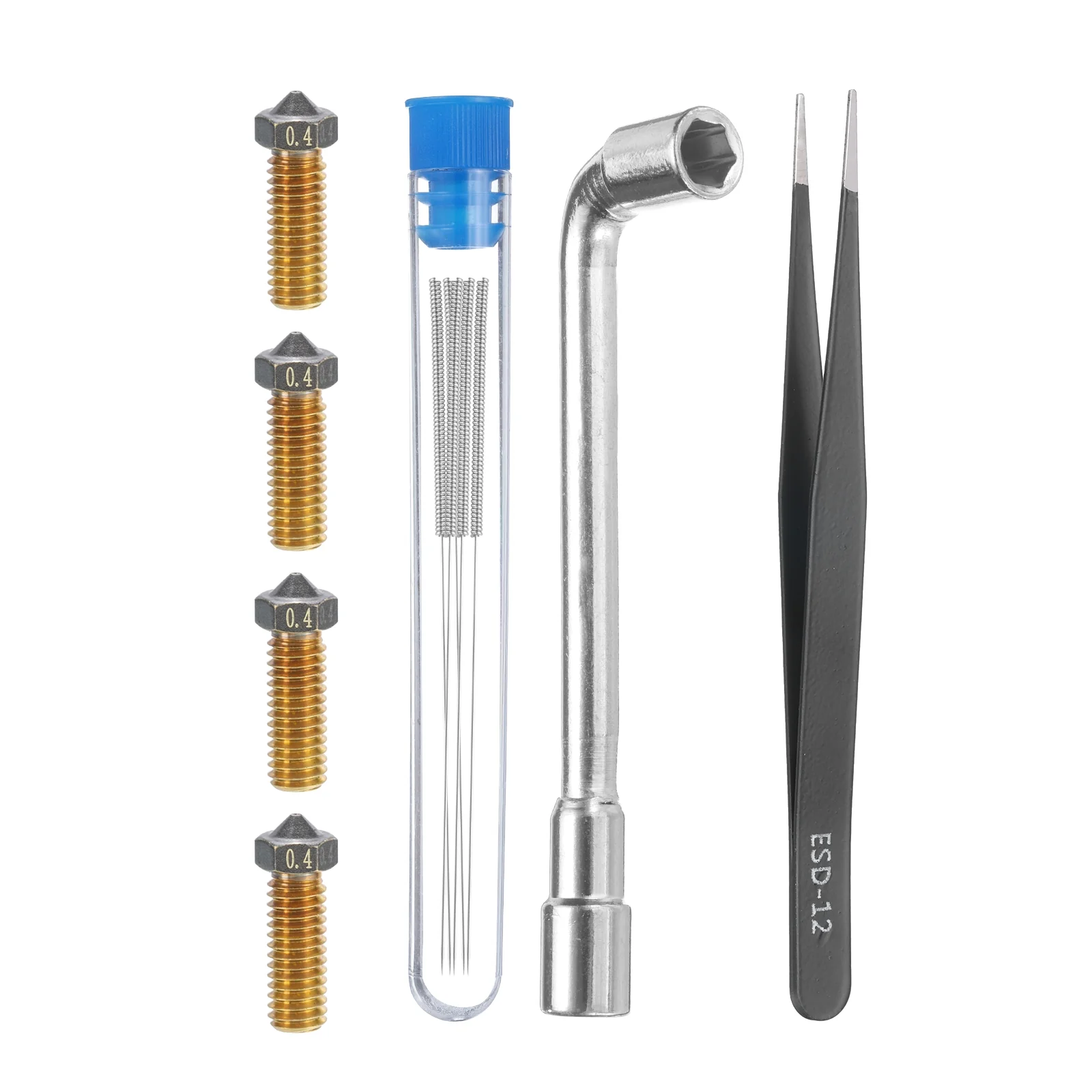 Uxcell 3D Nozzles Kits, 3D Printer Brass Nozzles, Cleaner Needles for 3D Printers